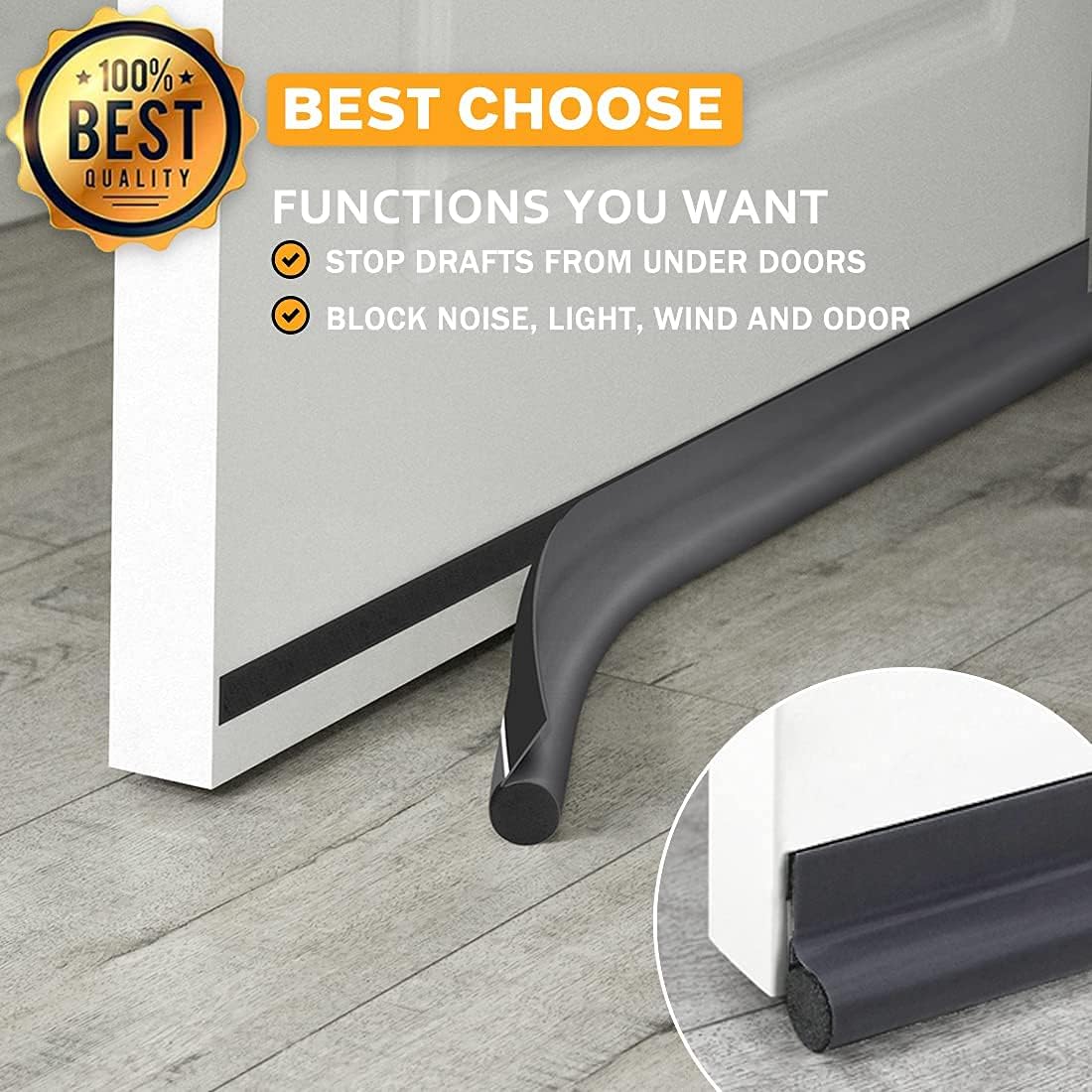 MAXTID 36 Inch Door Draft Stopper Grey Seal Strip