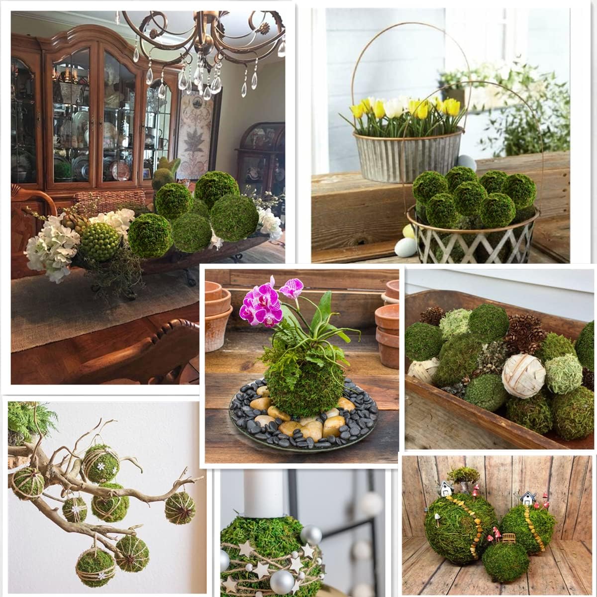 Usmola 18pcs Fake Moss Balls for Decor