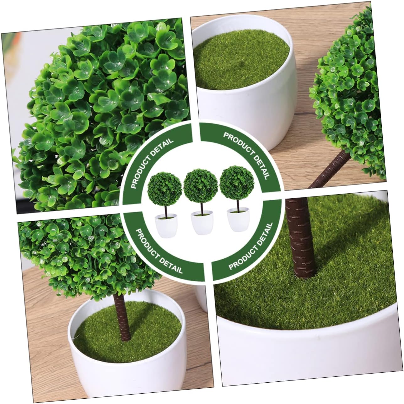 3Pcs Artificial Cherry Ball Bonsai for Home Office Decor