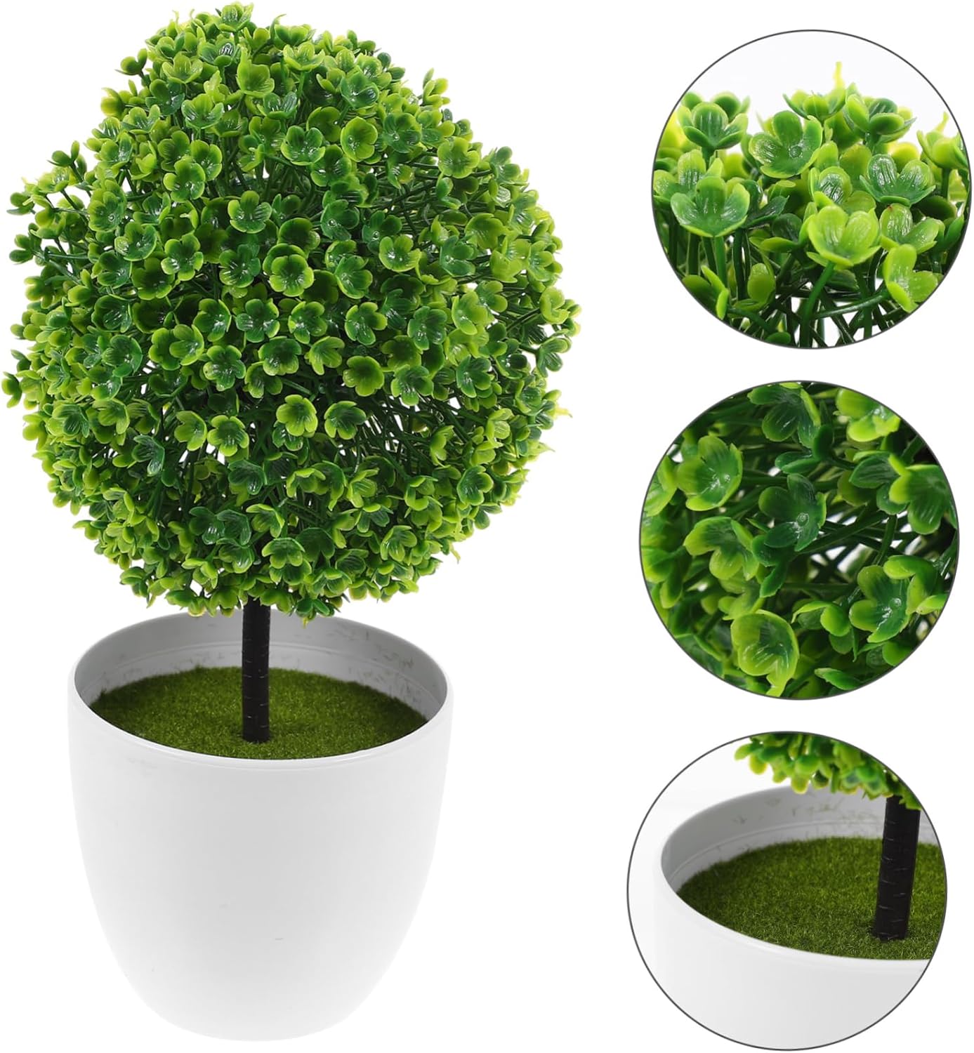 2Pcs Green Plastic Flower Ball Artificial Topiary Decor