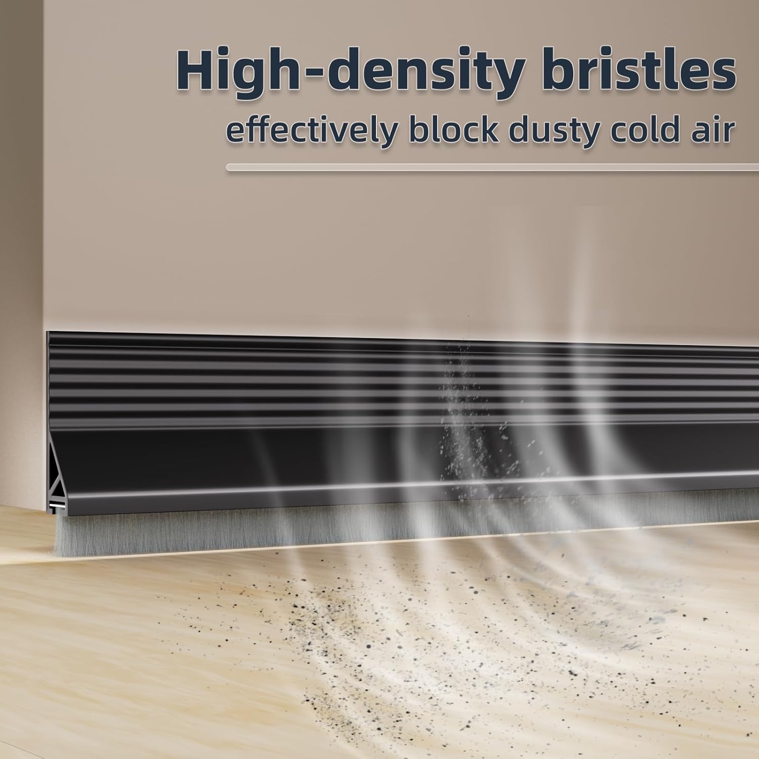 39 Inch Door Sweep with Brush and Adhesive Seal Black