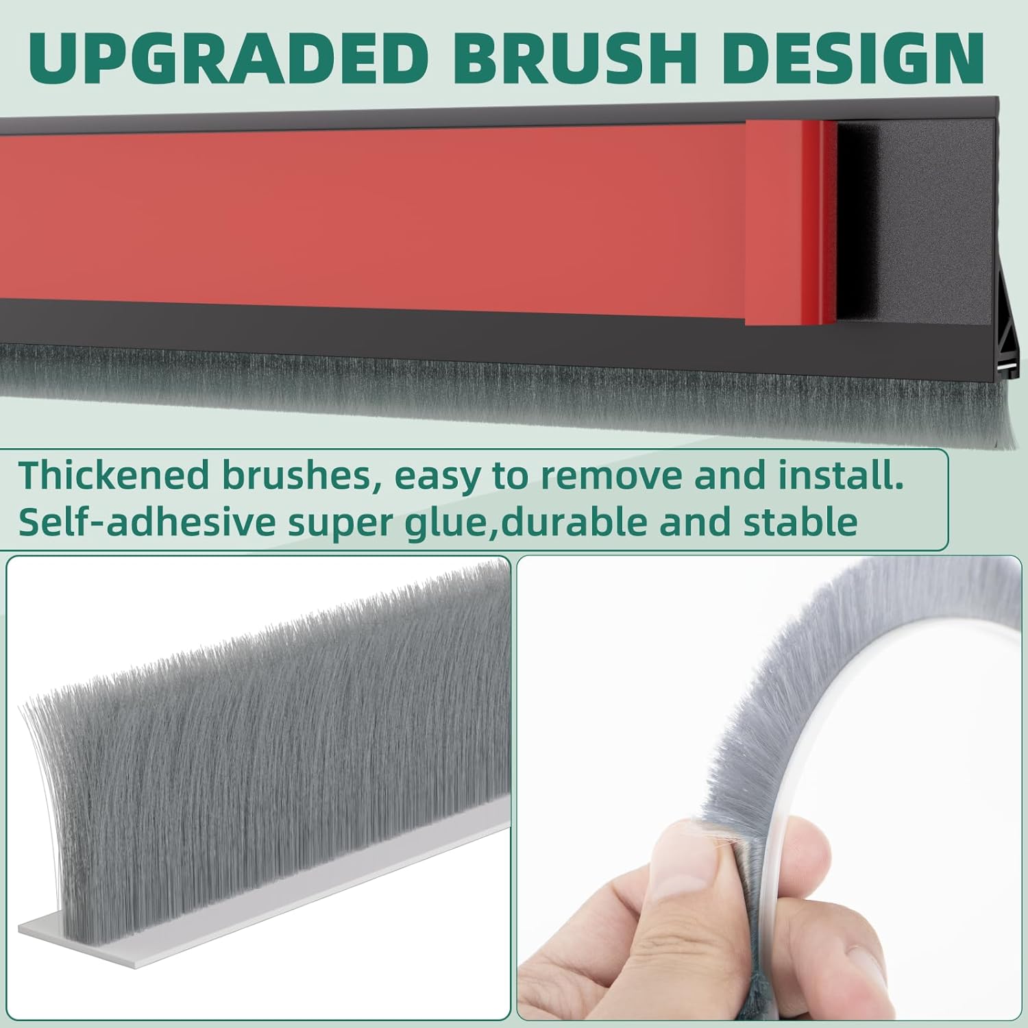 Vannesse Door Draft Stopper with Brush 39 Inch
