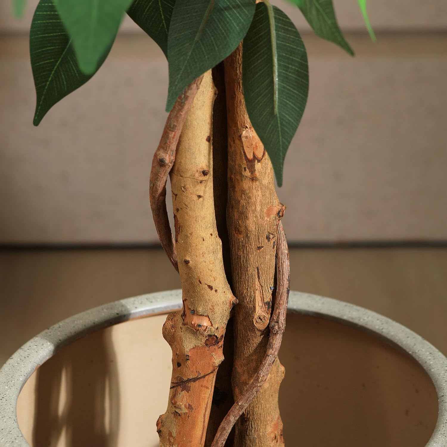 4ft Artificial Ficus Tree with Real Wood Trunk