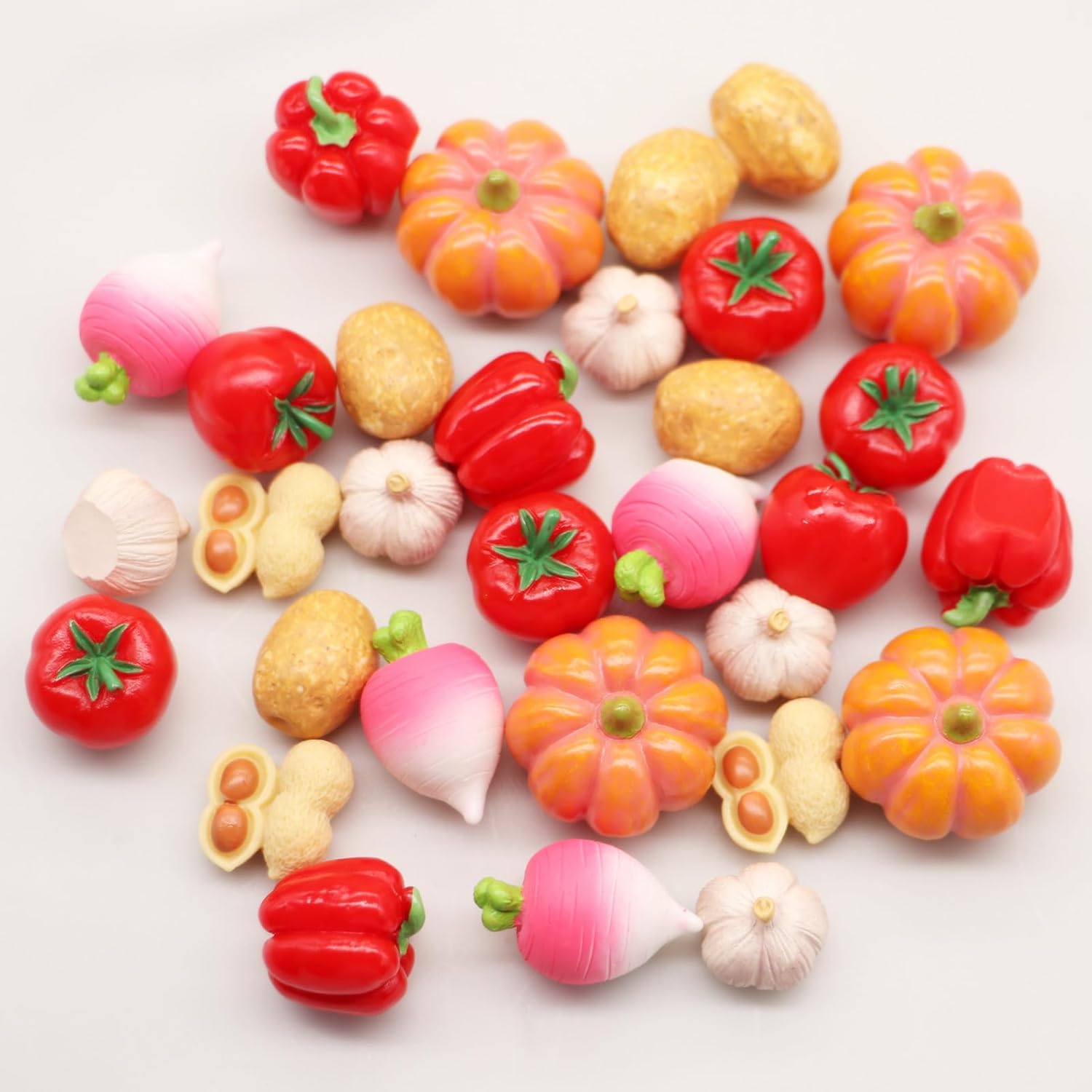 Crrezhai Vegetables Mini Resin Figures 30PCS Set