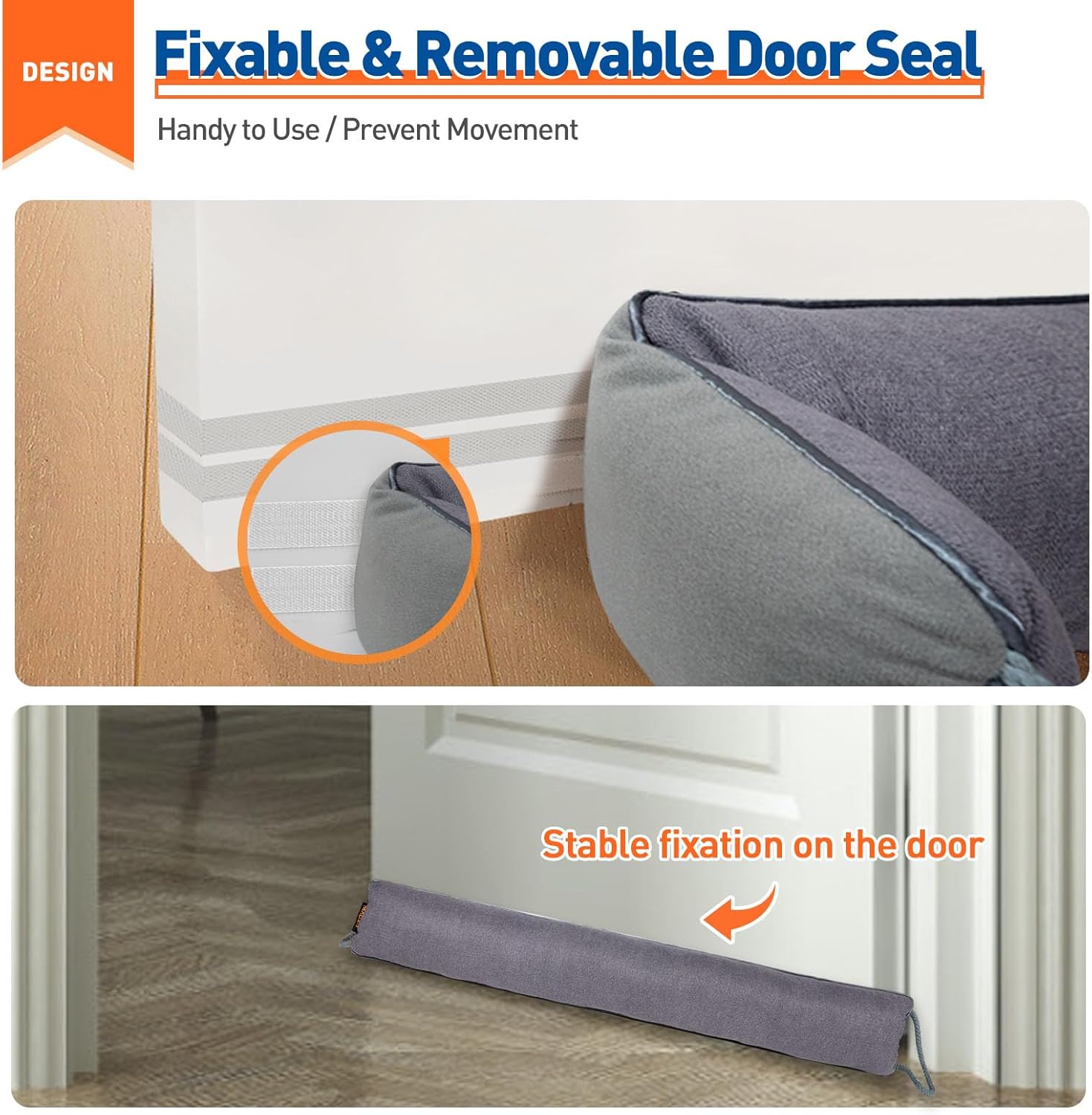 MAGZO 36 Inch Door Draft Stopper Gray