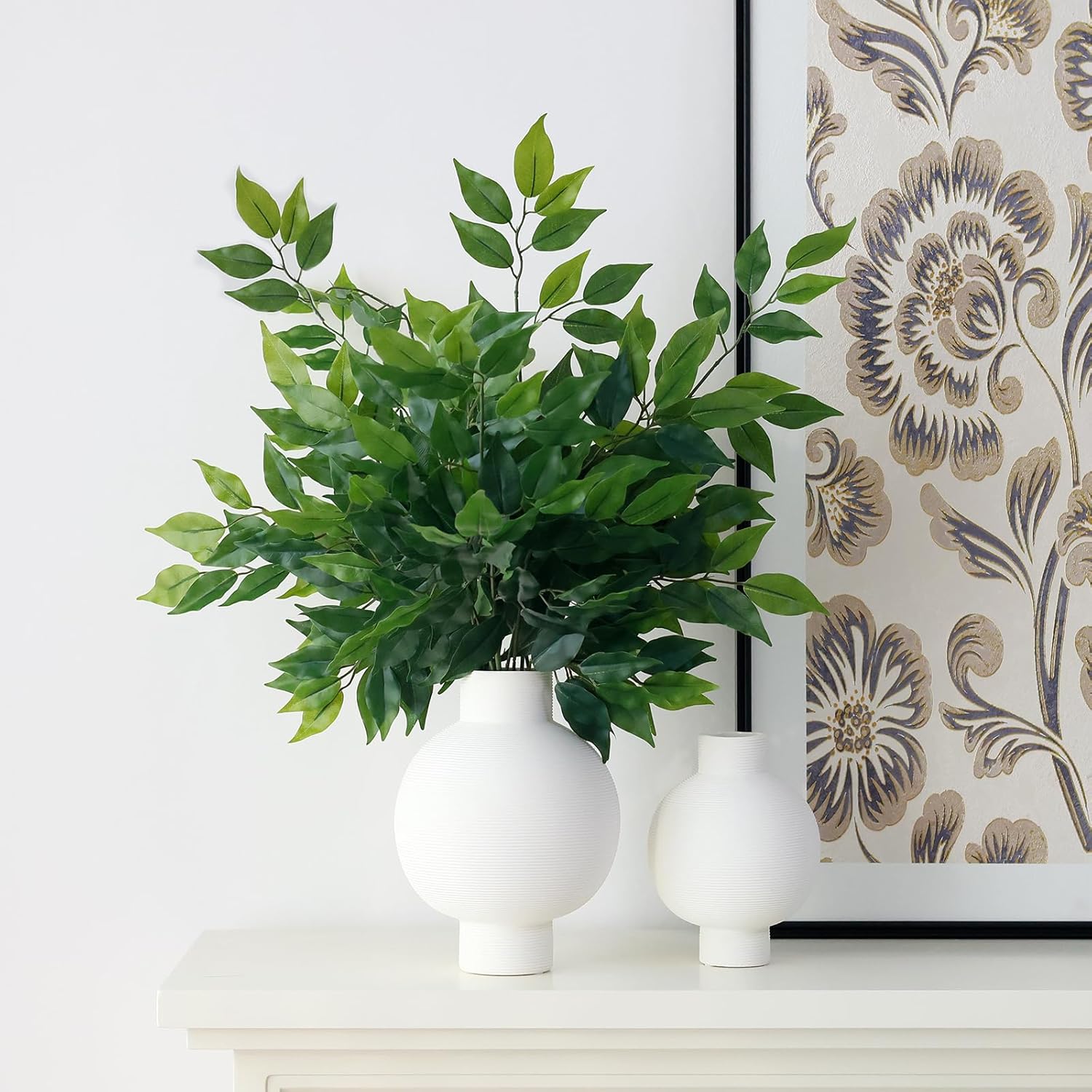 Mizii 24pcs Artificial Ficus Garland with Silk Leaves