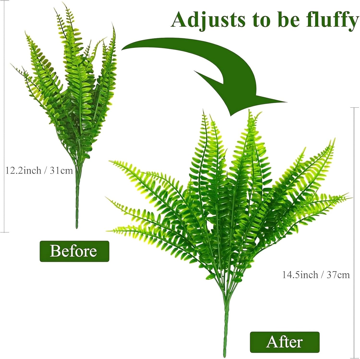 UV Resistant Lifelike Artificial Boston Fern Set of 2