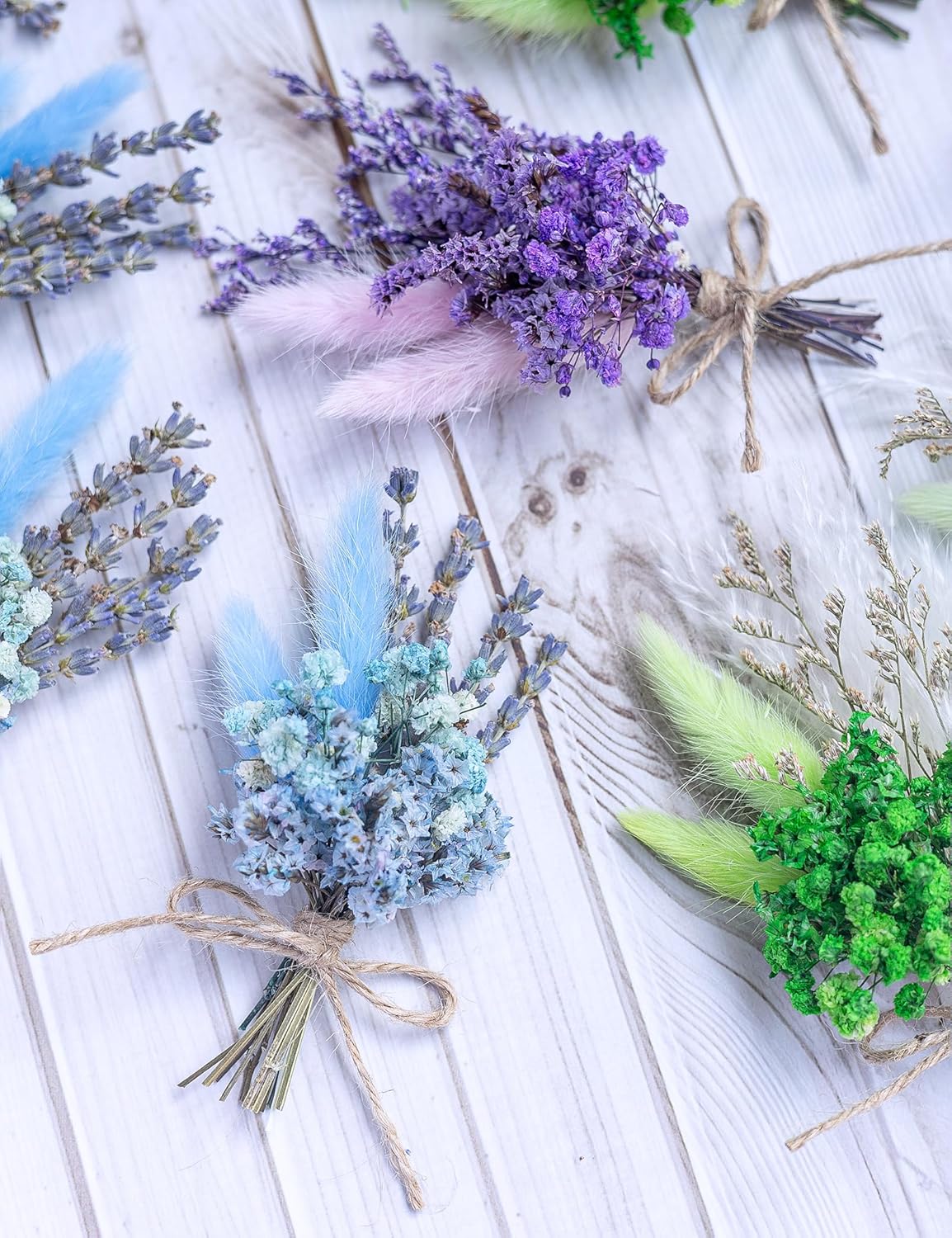 Xins Convey Mini Dried Flower Bouquet Set 12 Pcs Blue