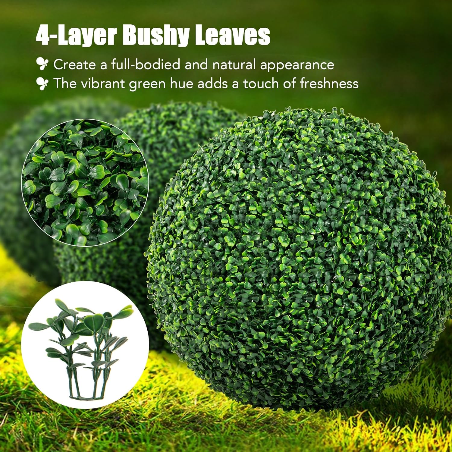 GOFLAME 20 Artificial Plant Topiary Ball Set