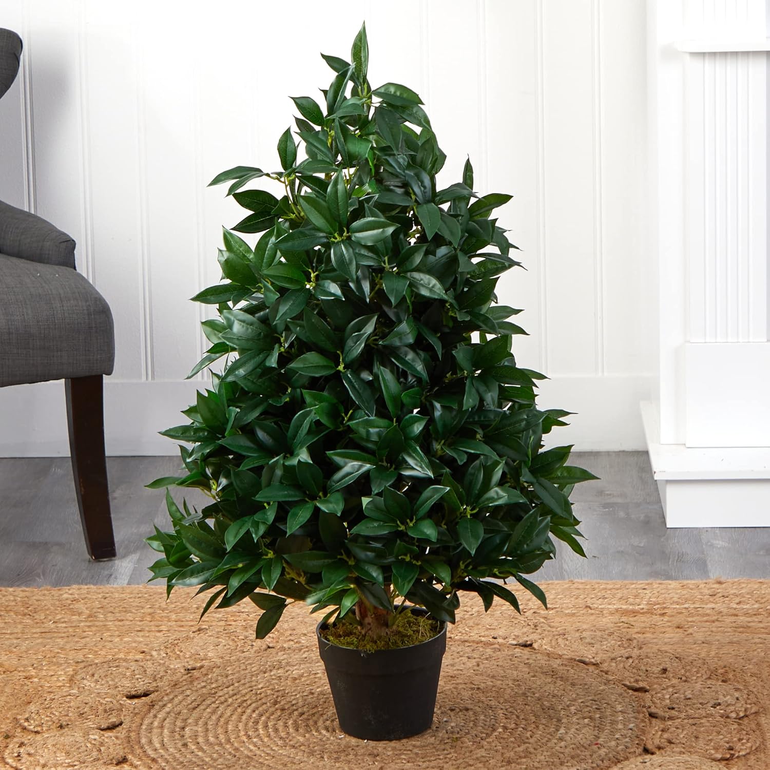 Nearly Natural 3ft Bay Leaf Artificial Topiary Tree