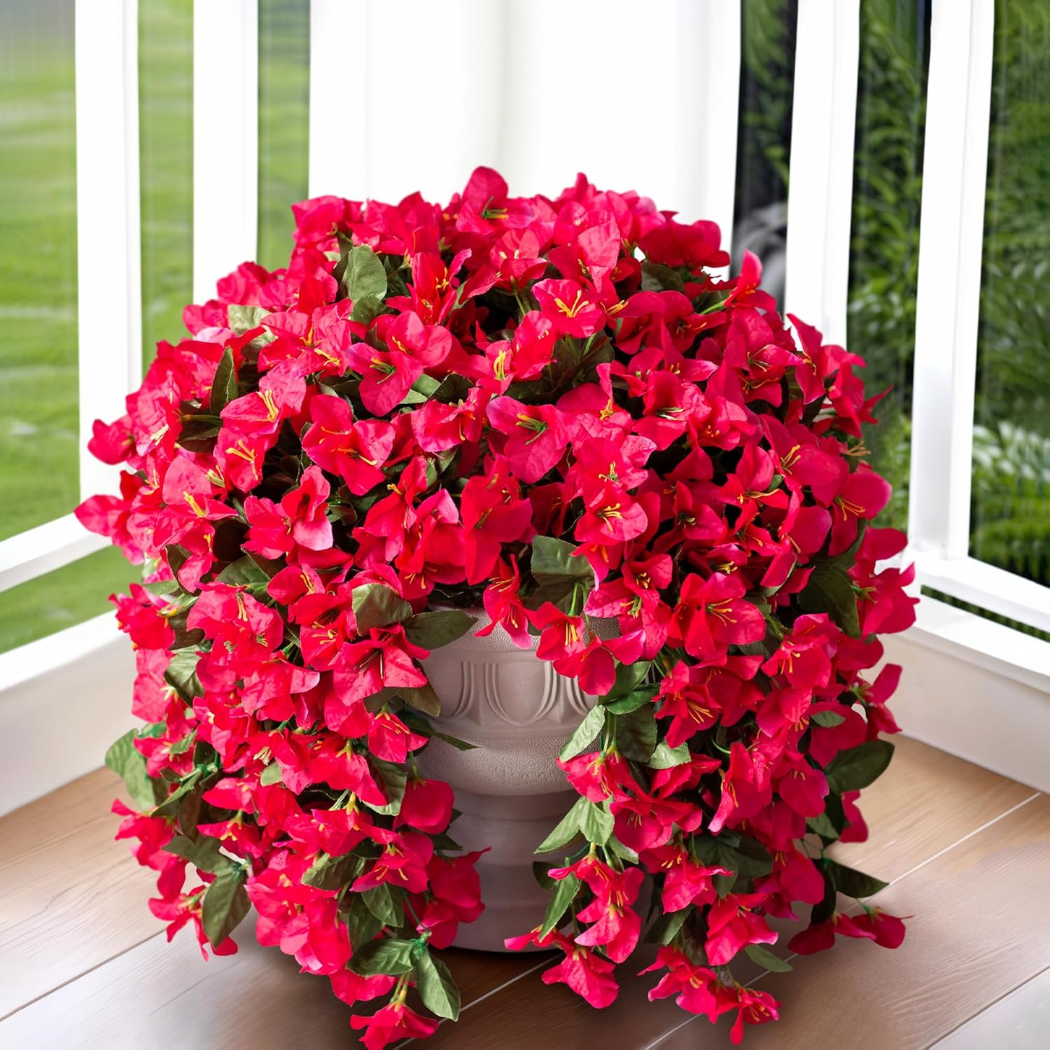 INSPRING Artificial Bougainvillea Flowers 2PCS UV Resistant Decor