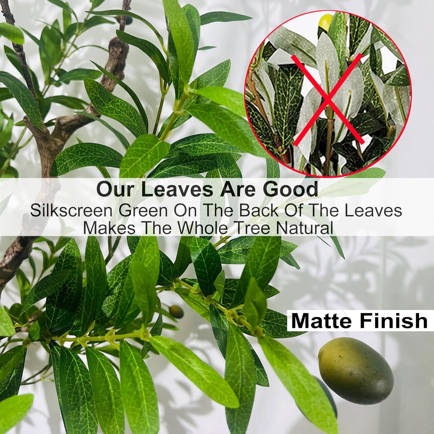 Niwellveb 7 Feet Artificial Olive Tree with Realistic Fruits