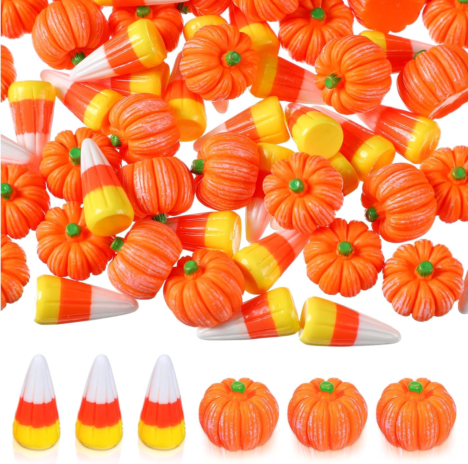Wettarn 60 Pcs Halloween Resin Charms for DIY Crafts