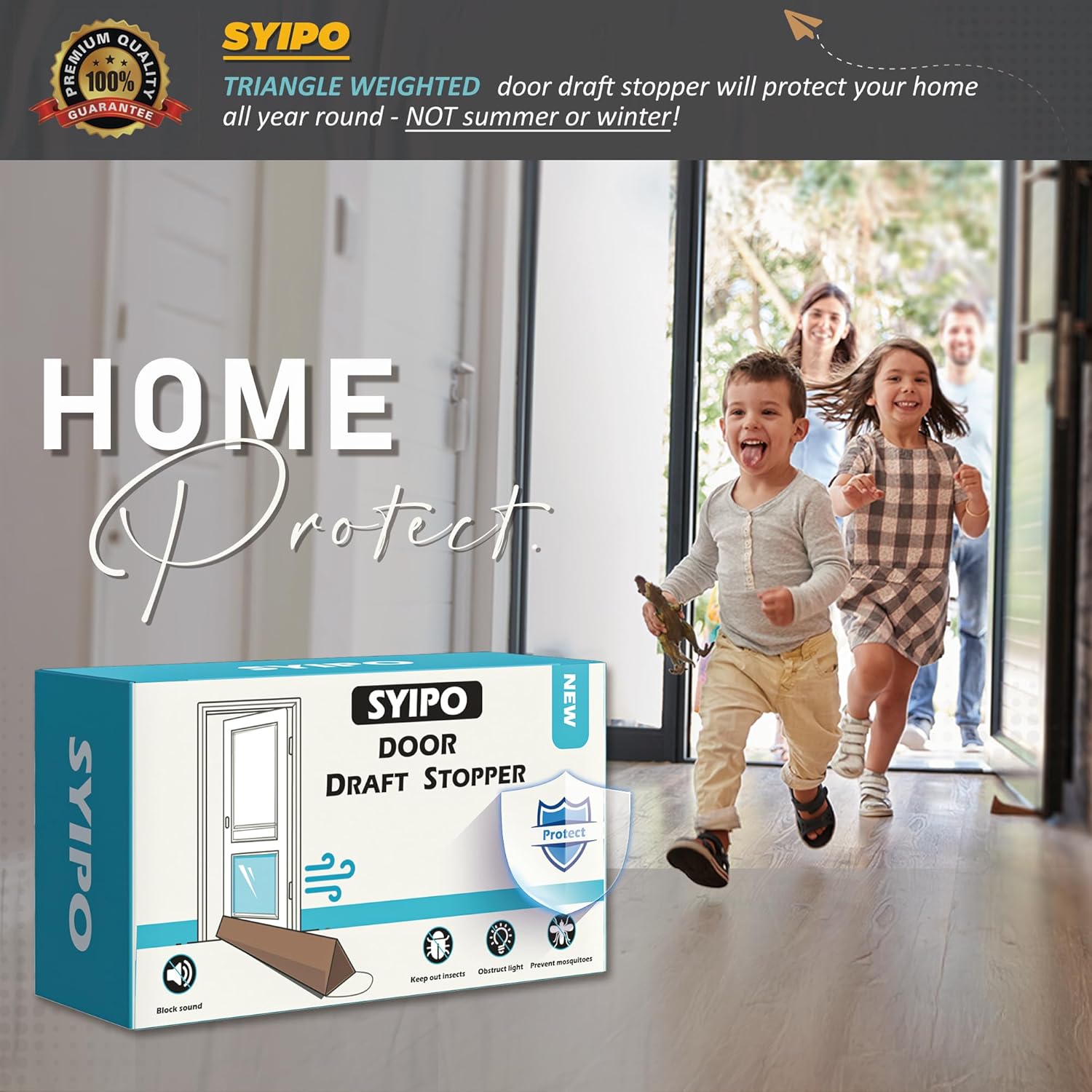 SYIPO Triangle Door Draft Stopper 354 Gray