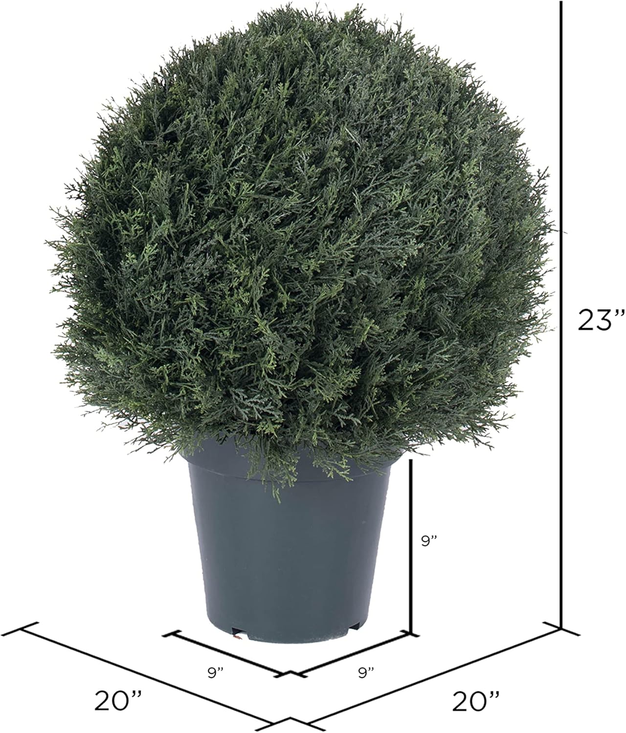 Vickerman Artificial Pond Cypress Topiary Ball - Two Tone Green - 20 UV Resistant