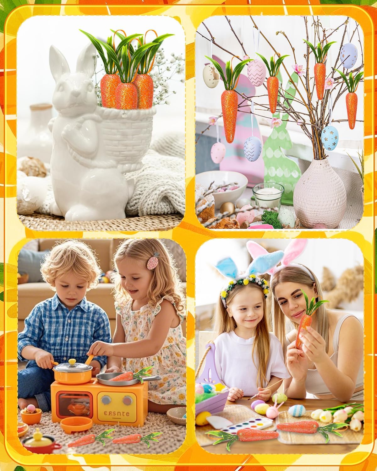 18 Pieces Artificial Carrots for Easter and Christmas Decor