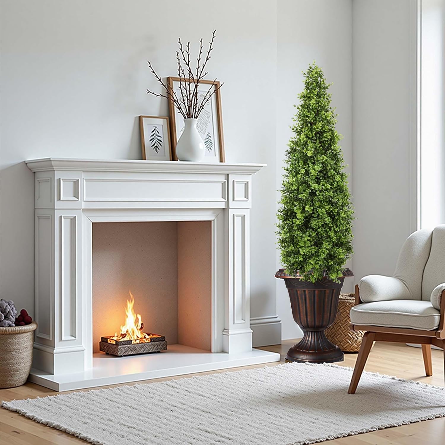 48 Inch Artificial Boxwood Topiary Tree 2 Pack