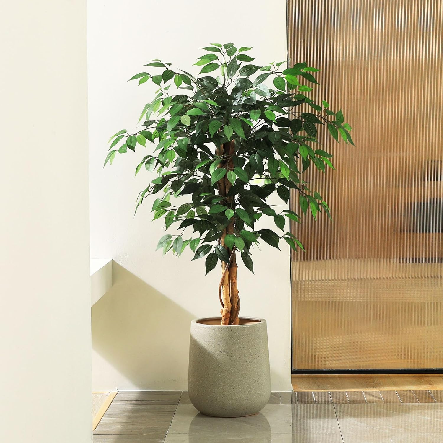 4ft Artificial Ficus Tree with Real Wood Trunk