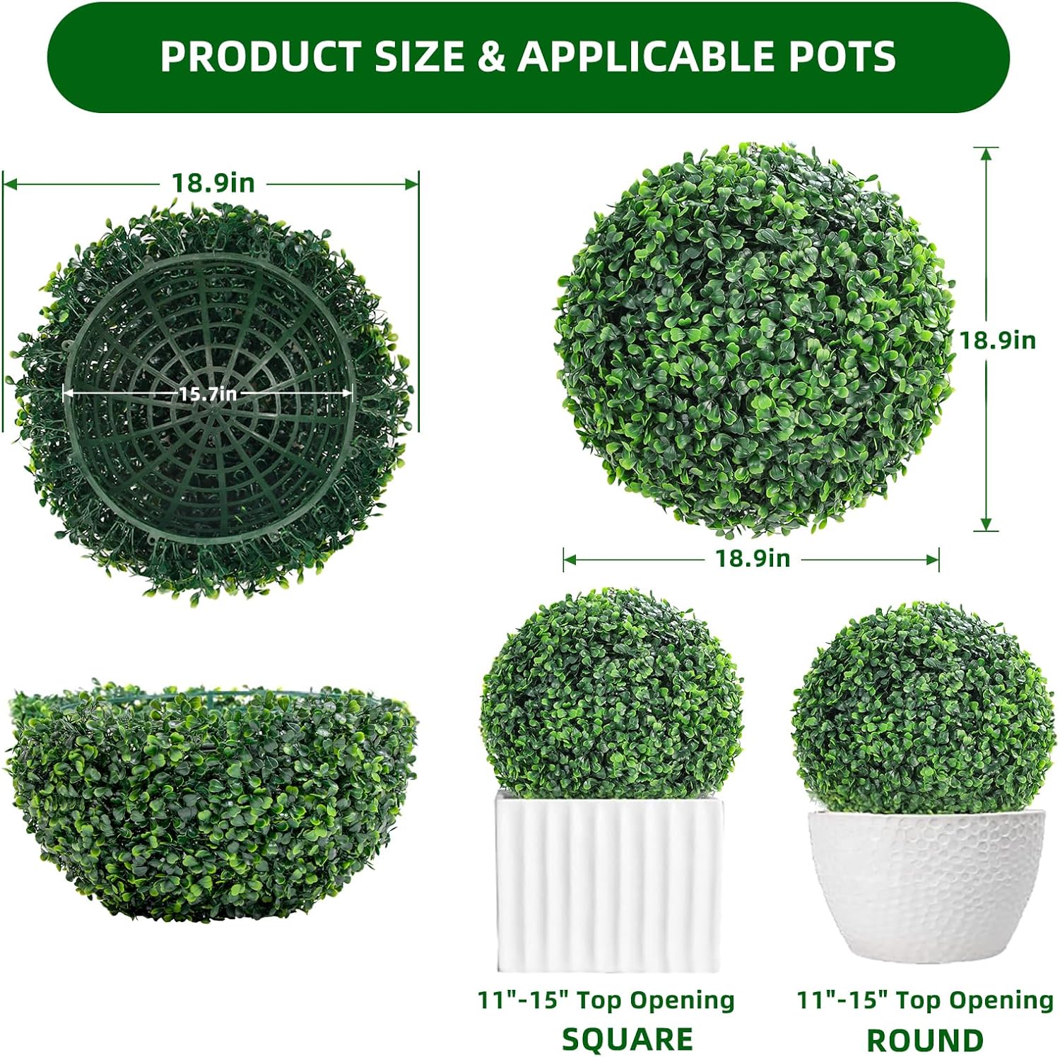 GarveeHome 2 Pcs Artificial Topiary Balls Outdoor Decor
