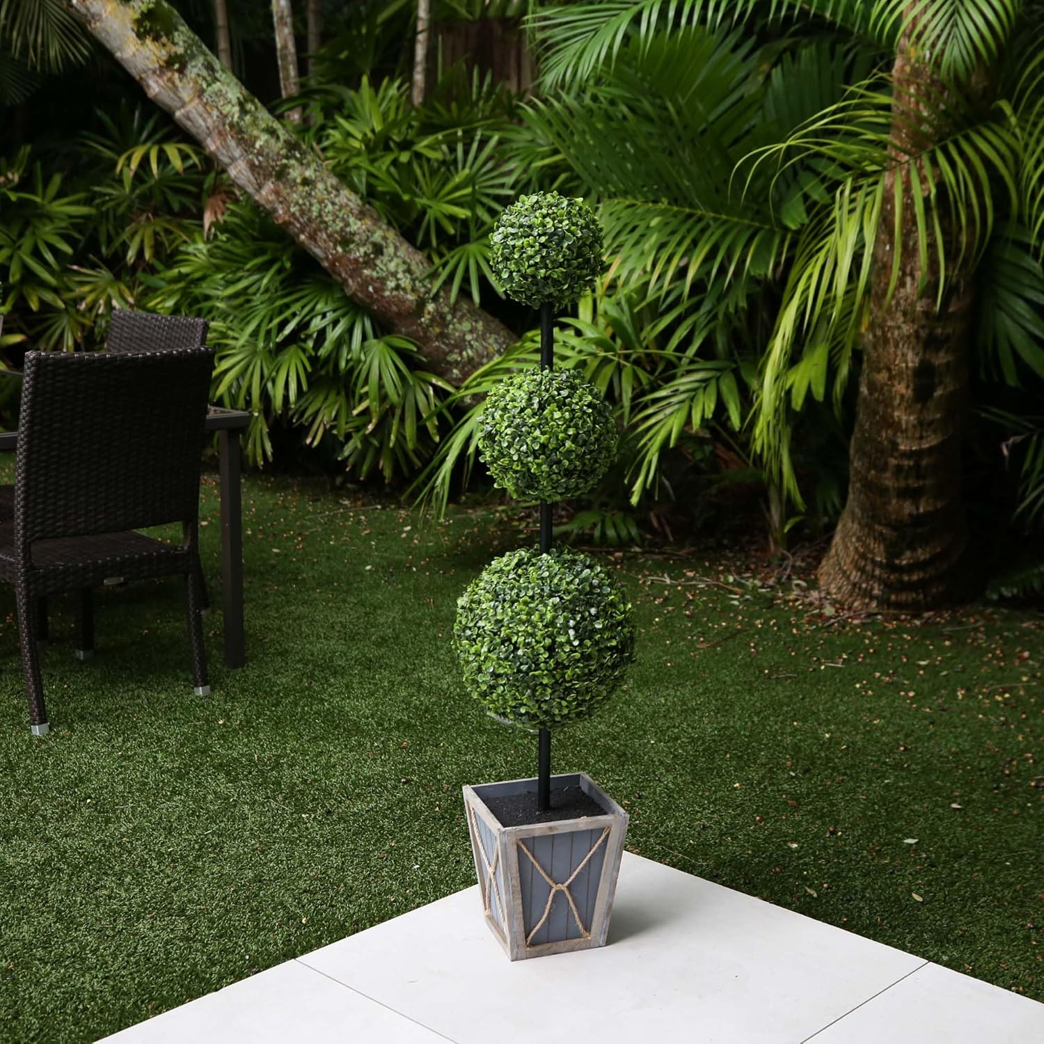 Nearly Natural 45 Inch UV Resistant Artificial Topiary with LED Lights