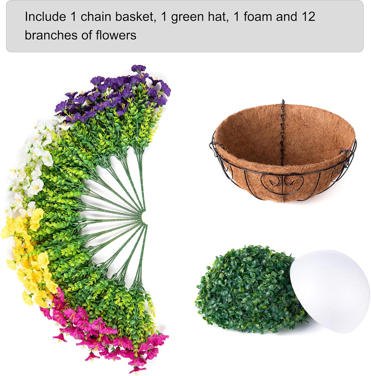 Ivydale Artificial Hanging Morning Glory Flowers Basket