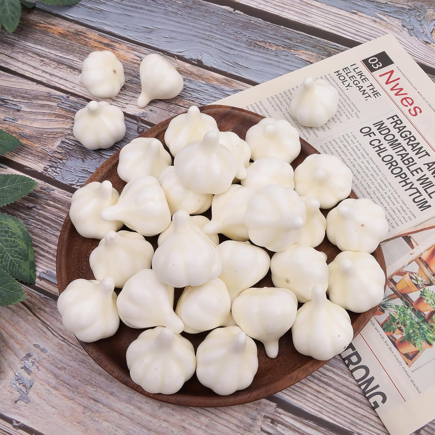 Folmywy 30 Pcs Artificial Garlic Decoration