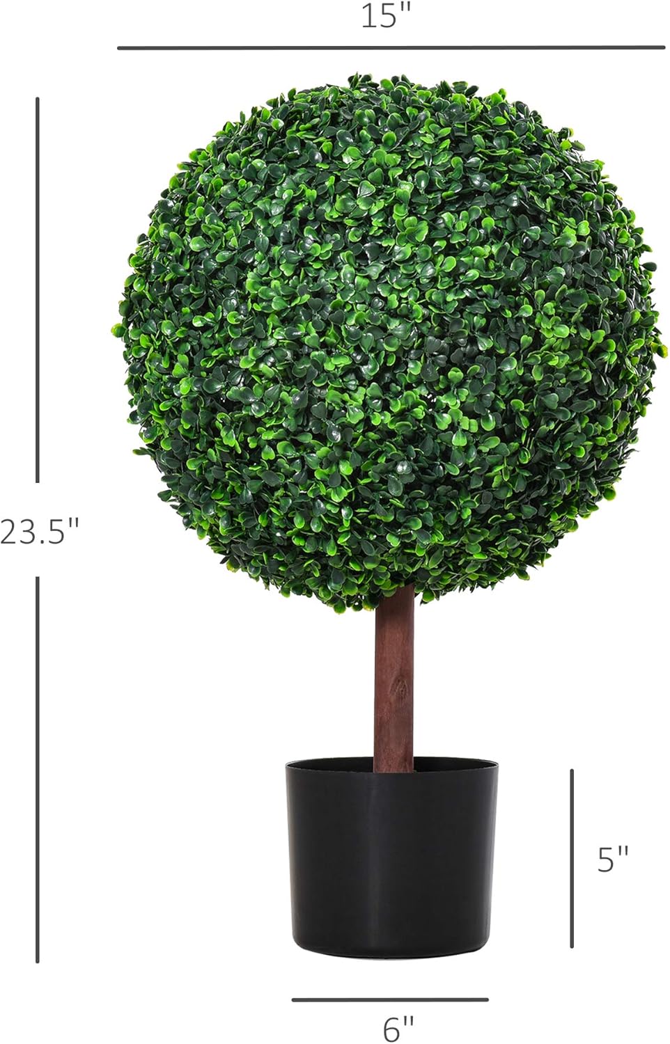 Outsunny 235 Artificial Boxwood Topiary Ball Tree