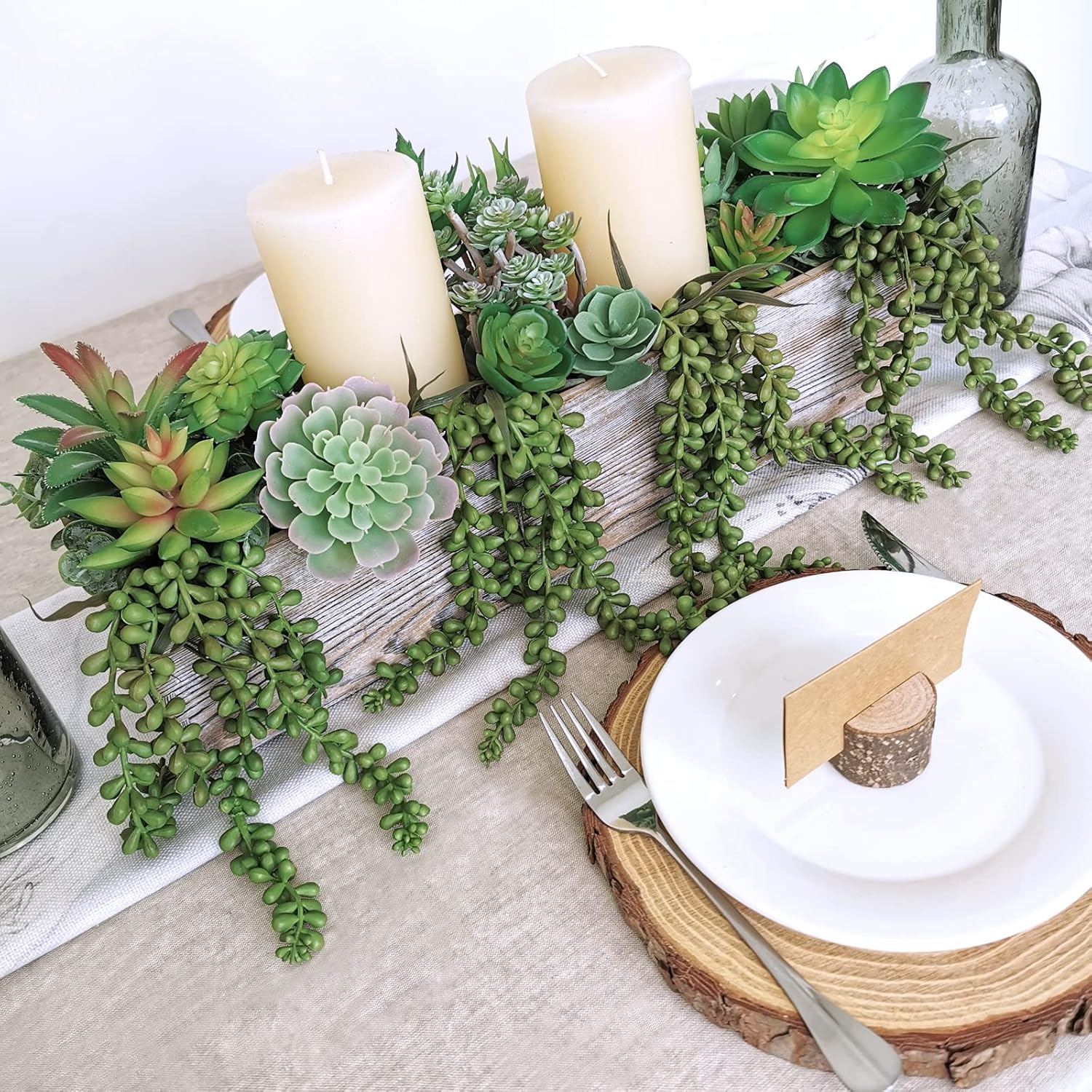 Supla 4 pcs Artificial Hanging Succulent Greenery Sprays