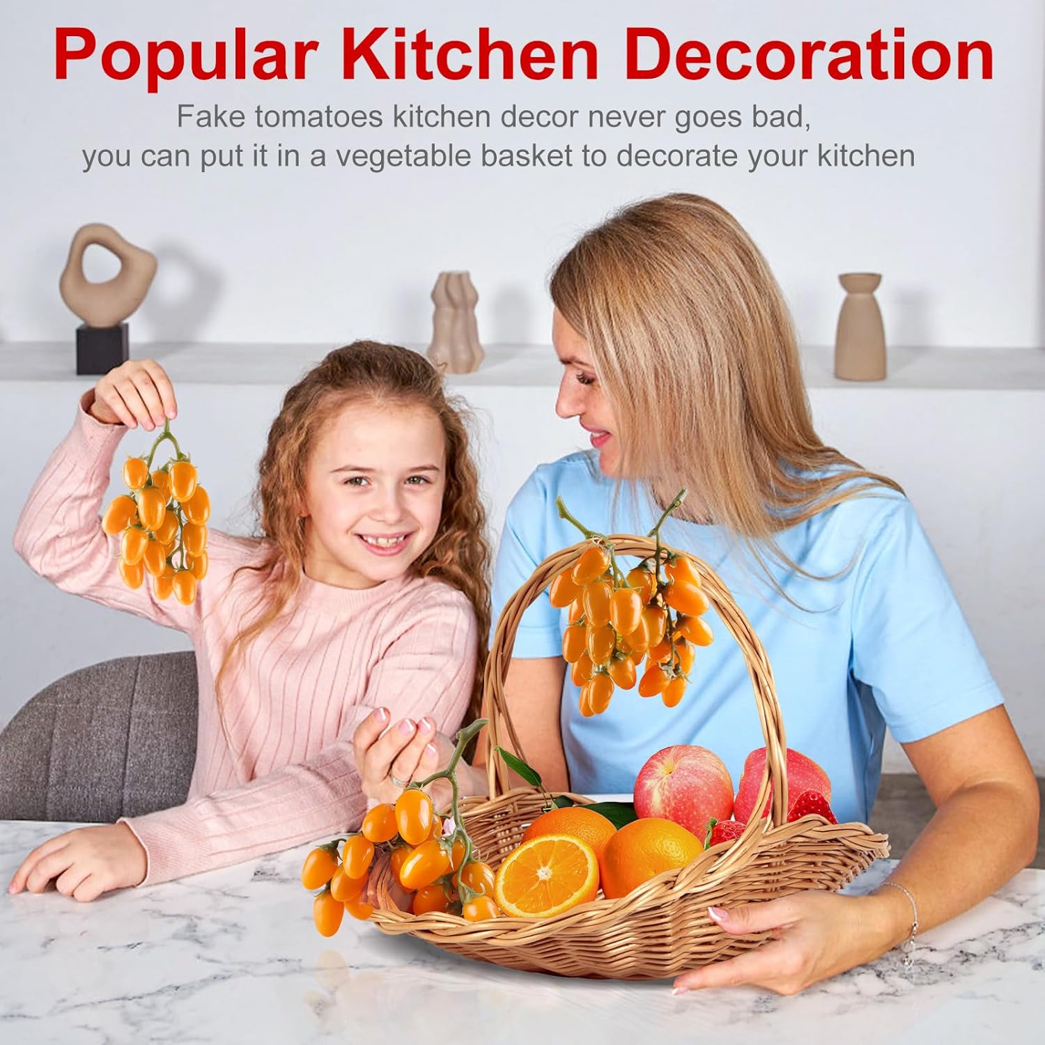 Lifelike Artificial Tomato String 2 Pack Yellow Tomato Decorations