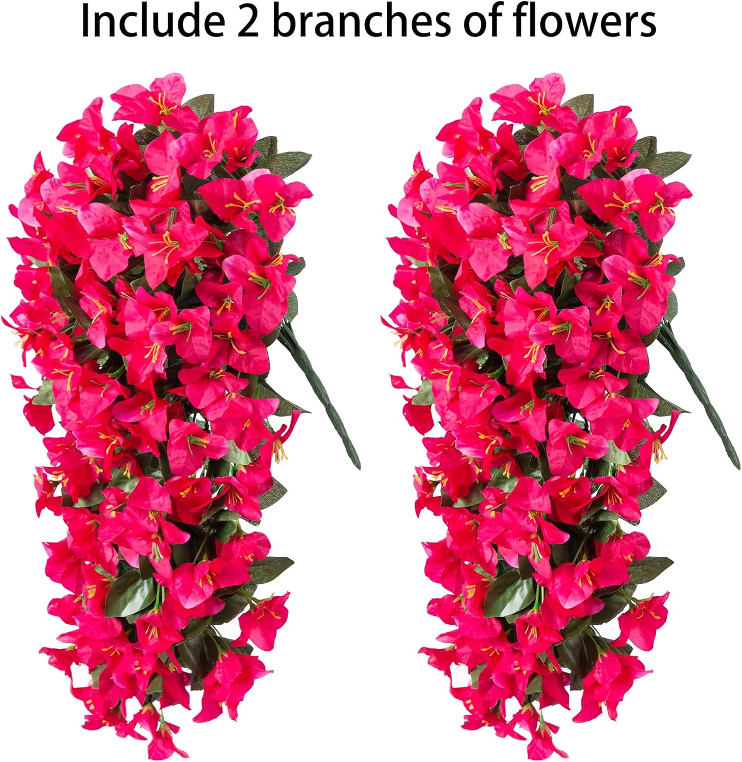 INSPRING Artificial Bougainvillea Flowers 2PCS UV Resistant Decor