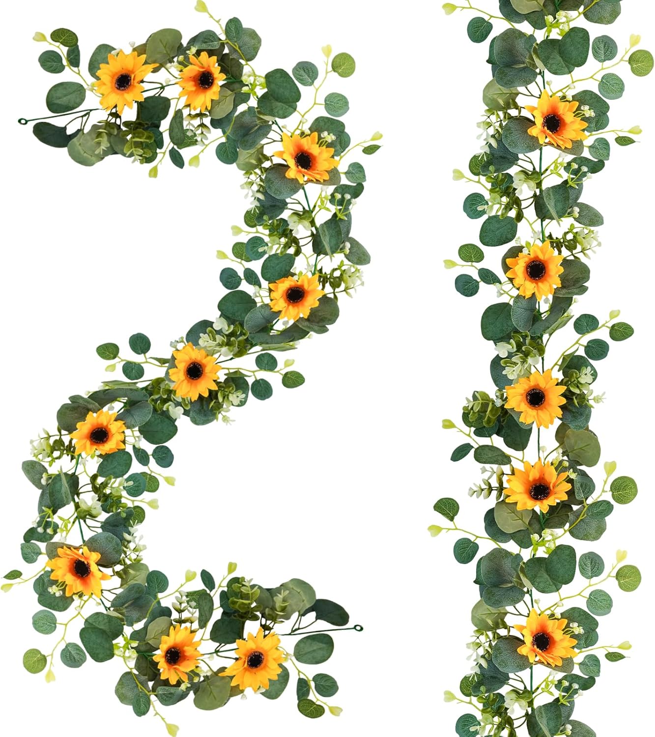 Uieke 2 Pack Artificial Sunflower Garland 6ft