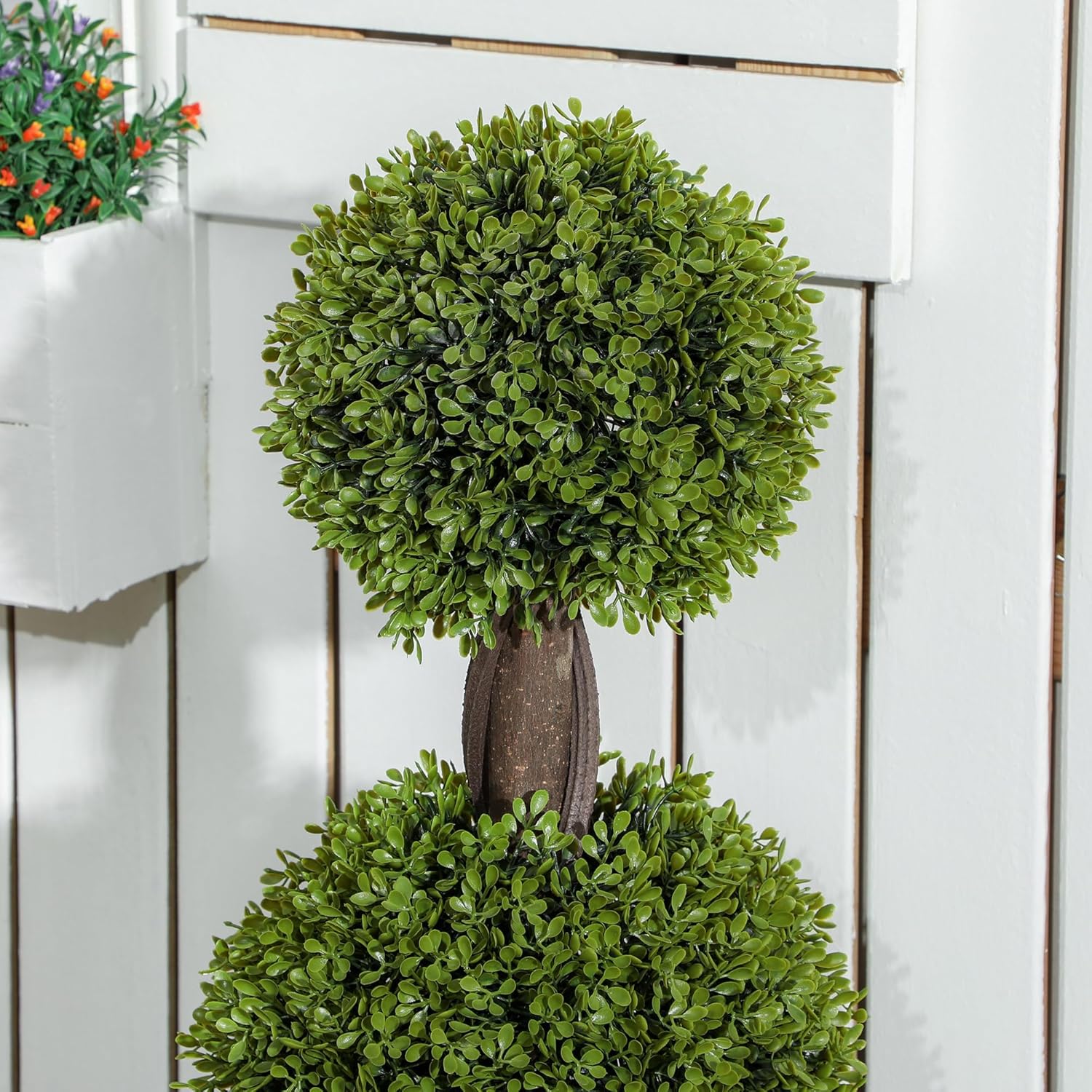 HOMCOM Artificial Topiary Plants Set of 2 Green Indoor Outdoor