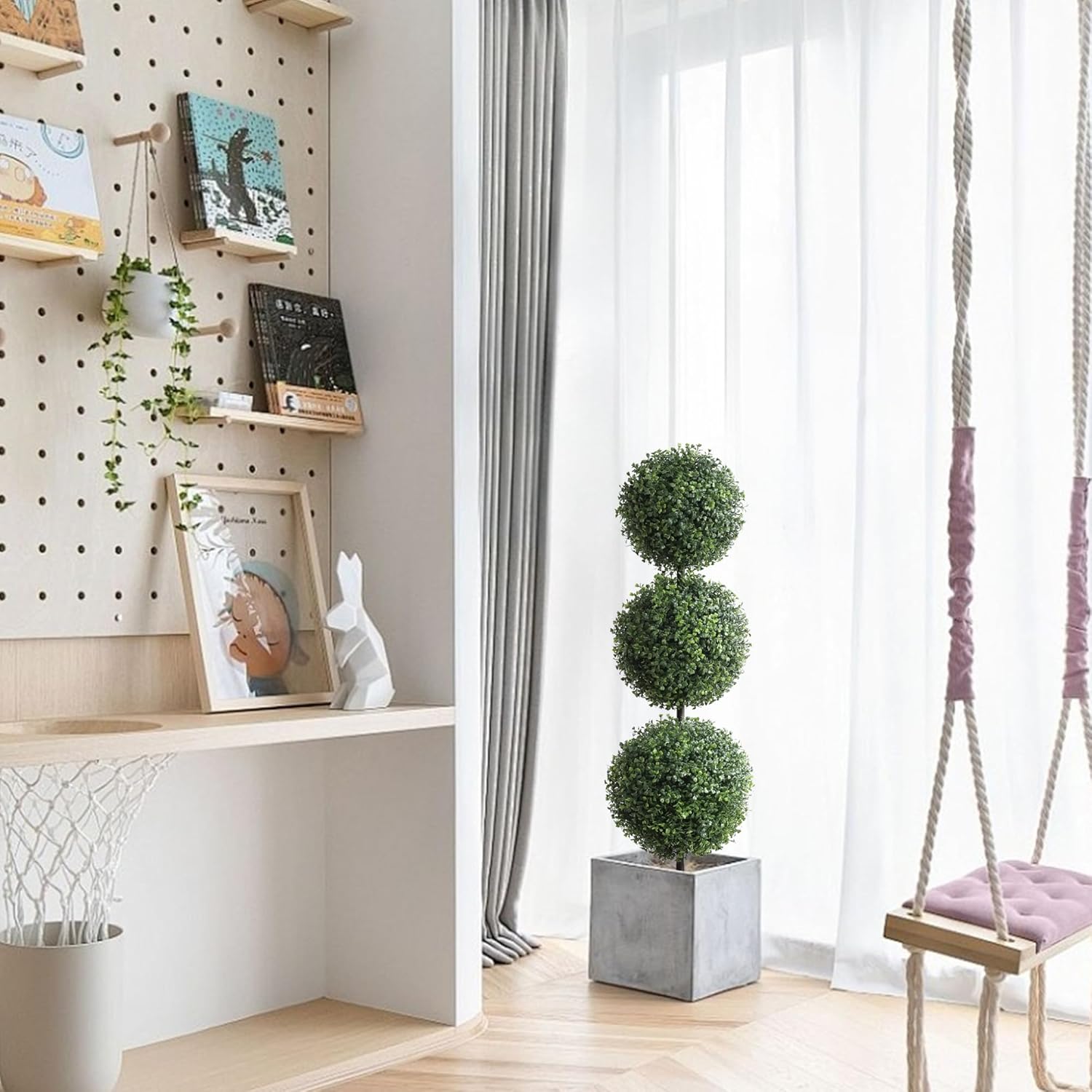 Momoplant 2 Pack Triple Ball Boxwood Topiaries