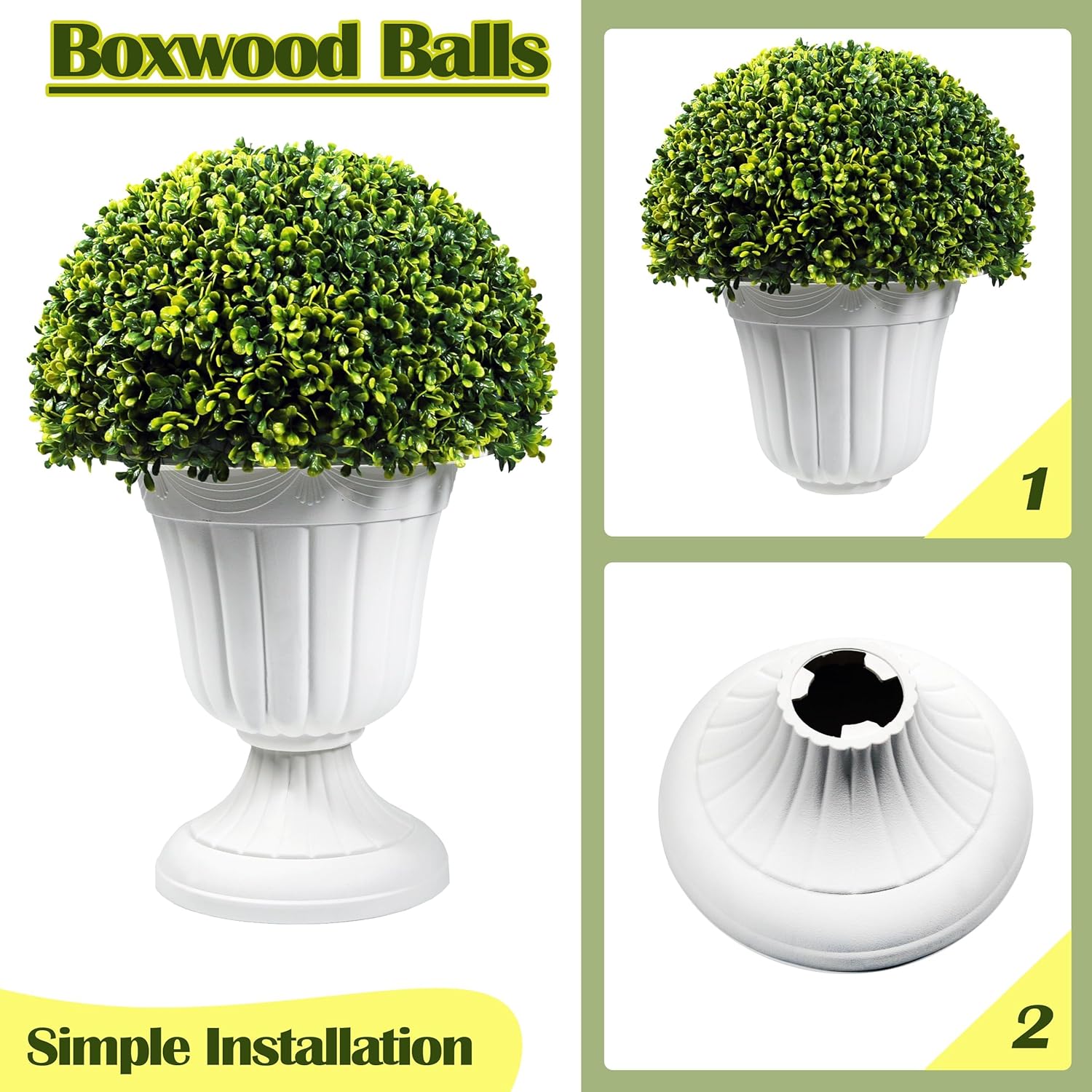Sunnyglade 2 PCS 23 Inch Artificial Topiary Plant