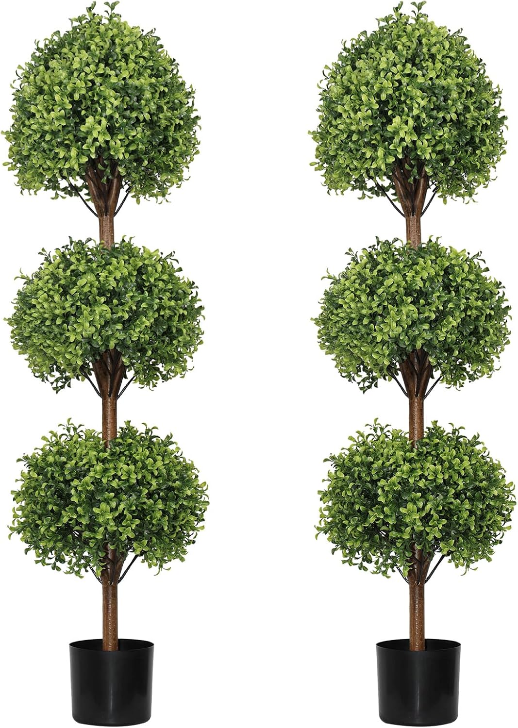 THE BLOOM TIMES 55 Inch Artificial Boxwood Topiary Set of 2