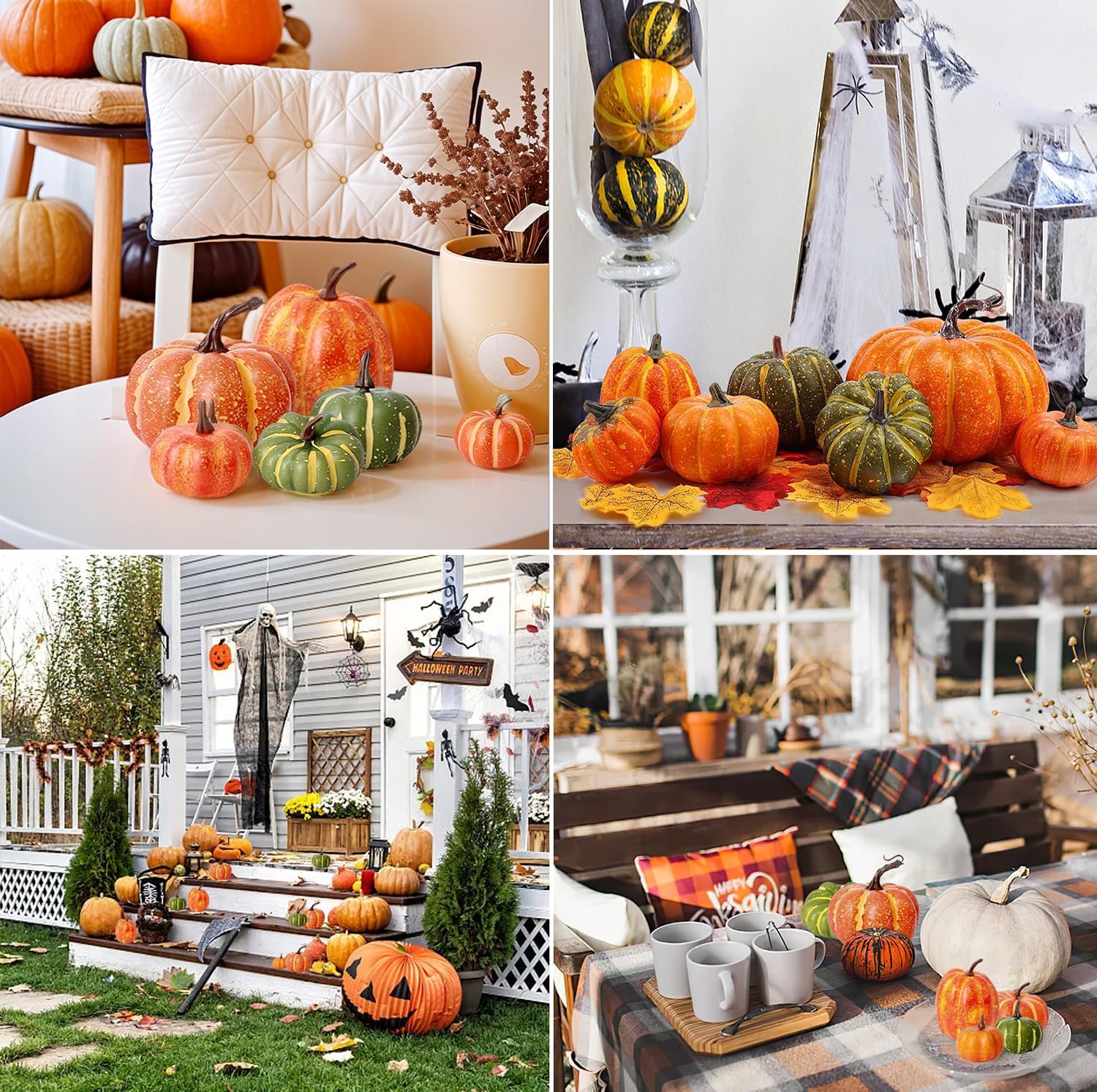 FUTUREPLUSX 38 Piece Artificial Pumpkin Set for Fall Decor