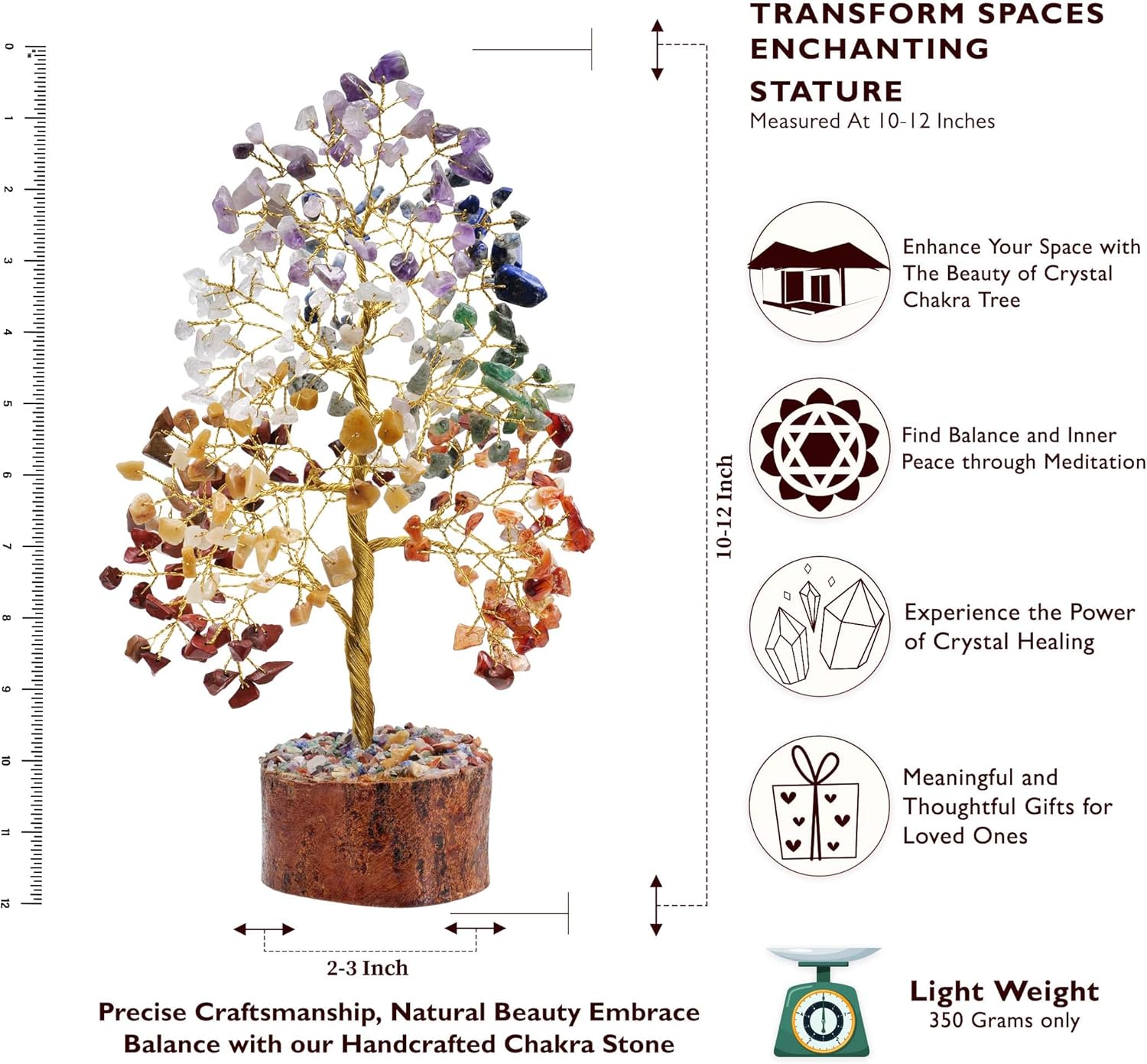 7 Chakra Tree of Life Crystal Decor with Healing Stones