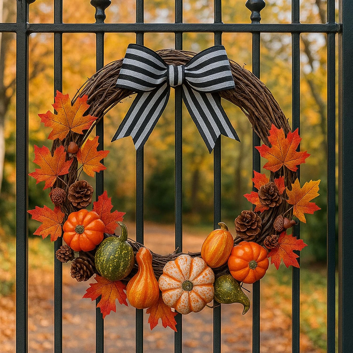 DomeStar 50PCS Artificial Pumpkins Gourds Fall Decor Set