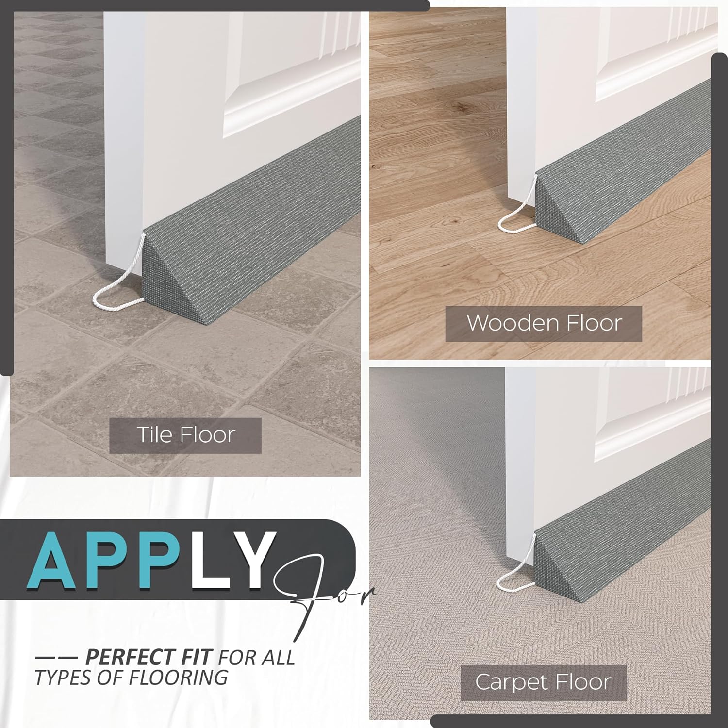 SYIPO Triangle Door Draft Stopper 354 Gray