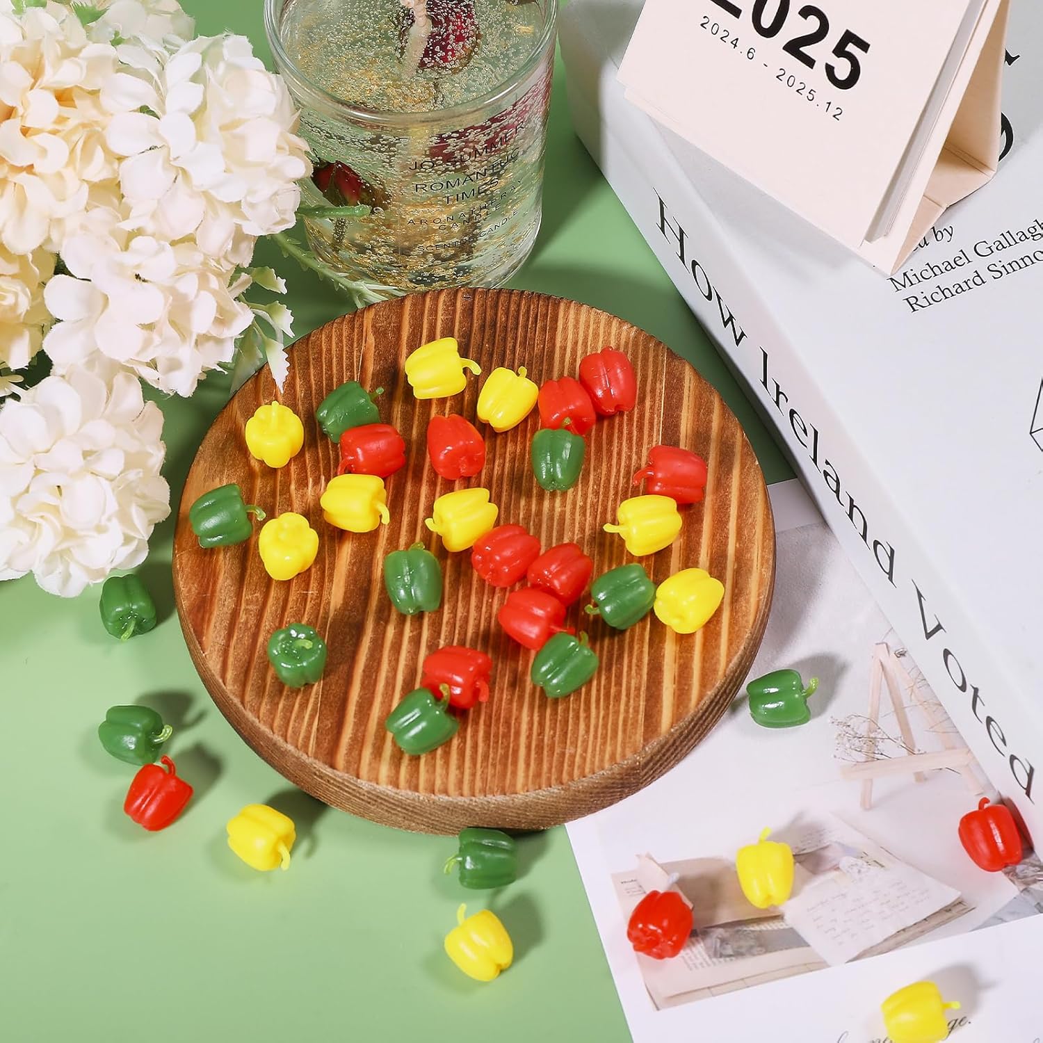 CHGCRAFT 36Pcs Mini Artificial Bell Peppers 3Colors