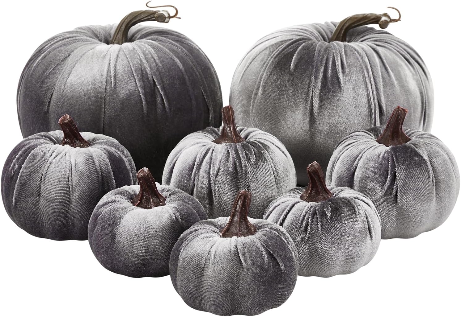 8Pcs Halloween Pumpkin Decorations Velvet Mini Pumpkins