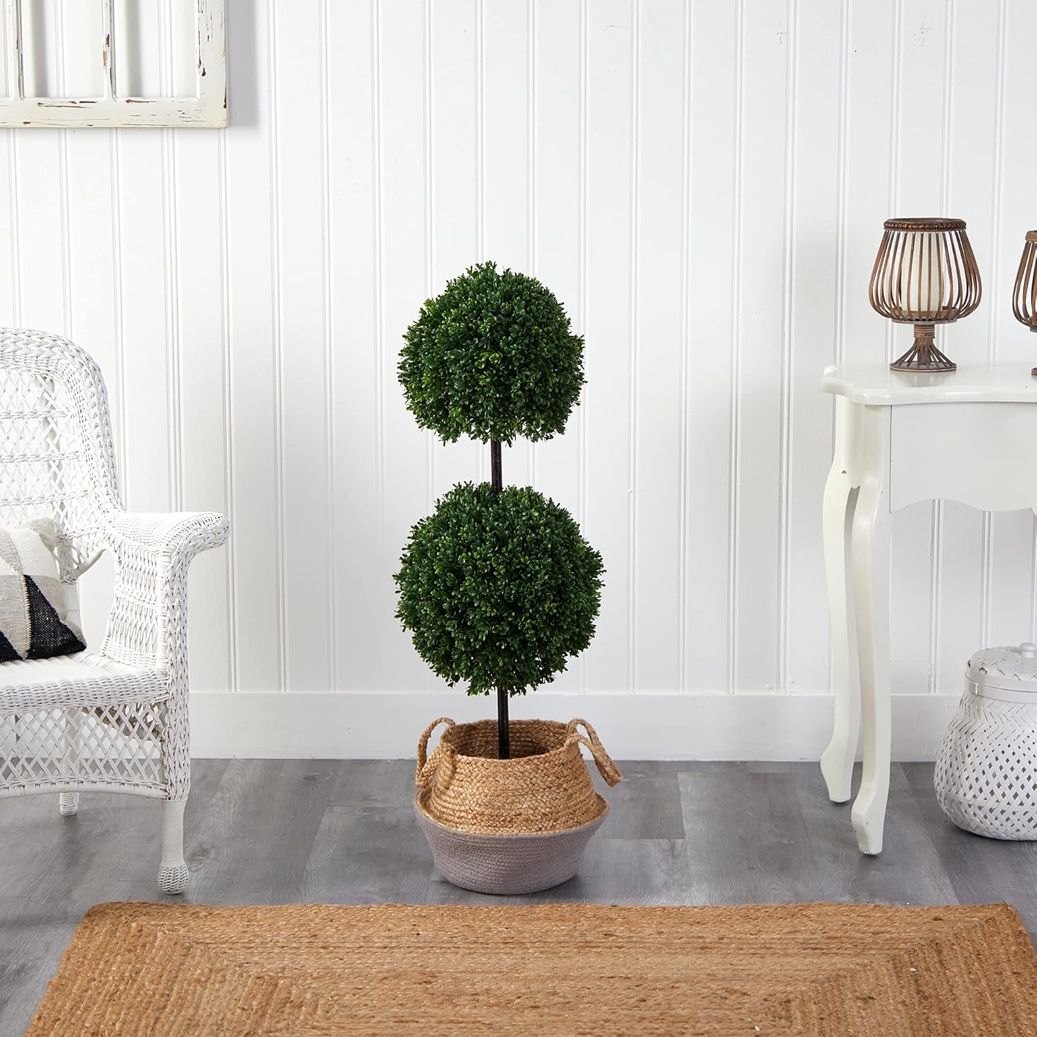 Nearly Natural 35ft Boxwood Double Ball Artificial Topiary Tree