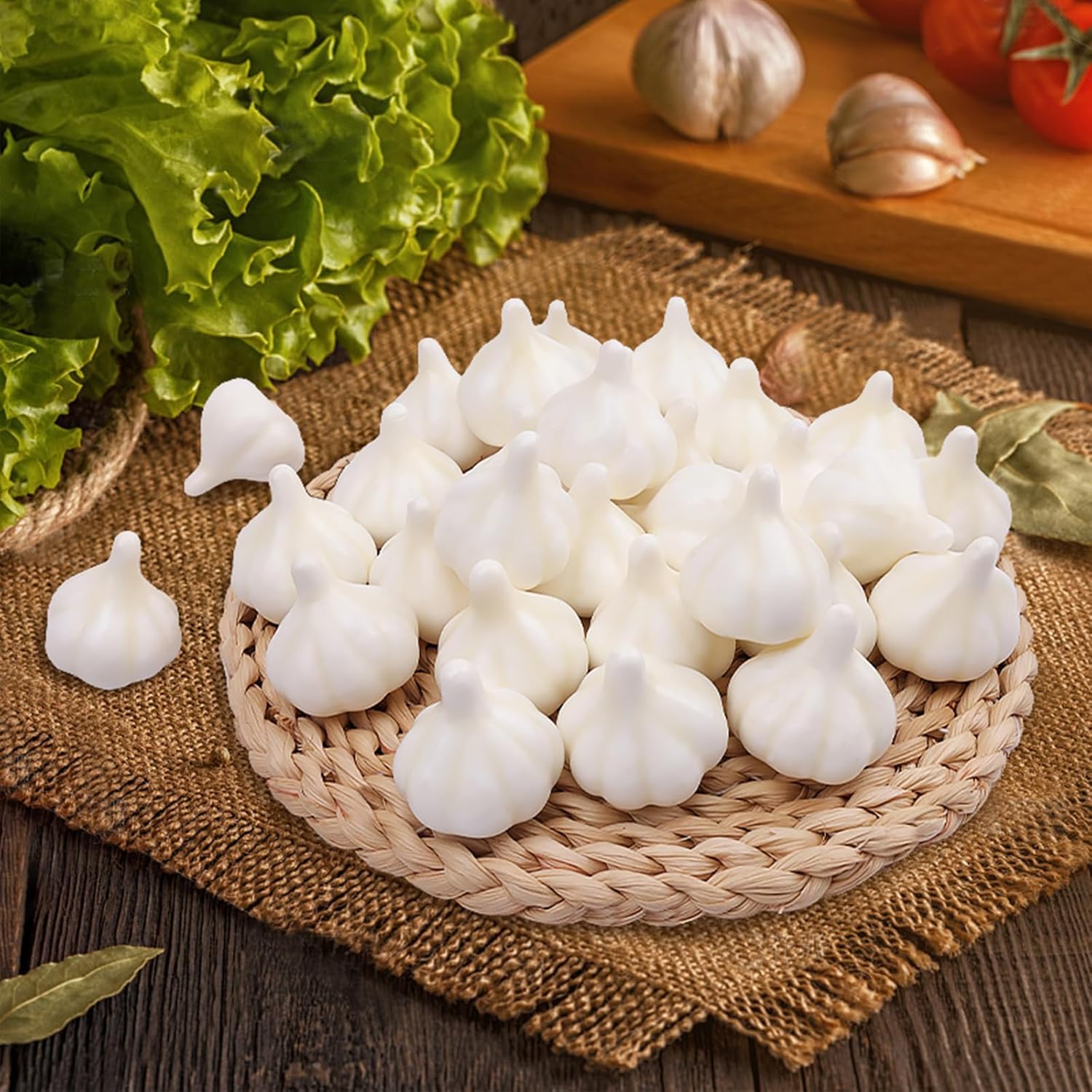 Folmywy 30 Pcs Artificial Garlic Decoration
