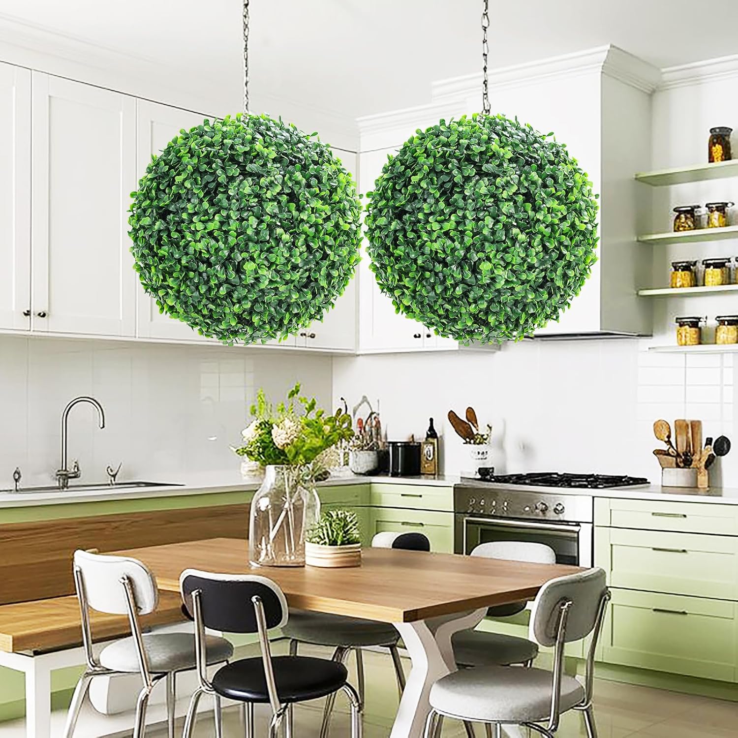 GarveeHome 2 Pcs Artificial Topiary Balls Outdoor Decor