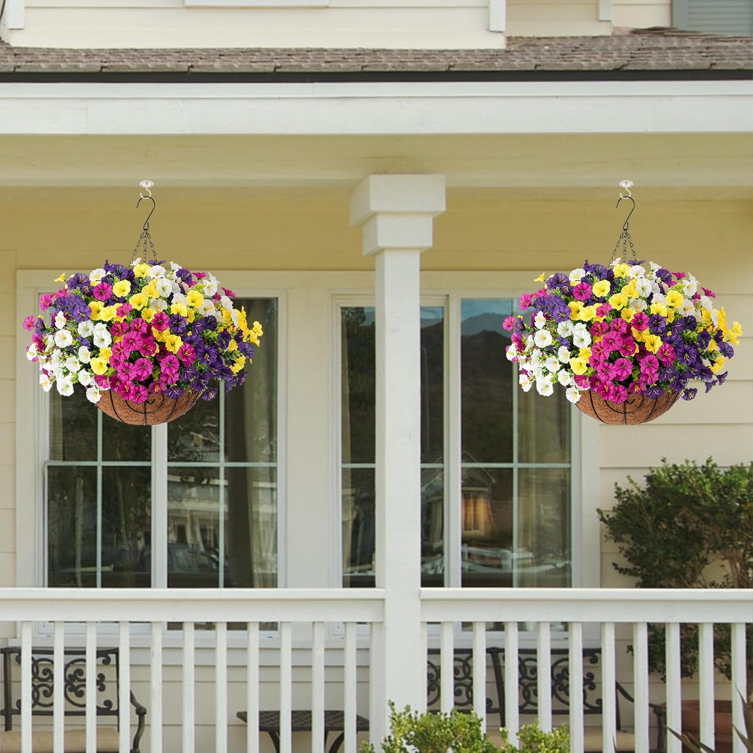 Ivydale Artificial Hanging Morning Glory Flowers Basket
