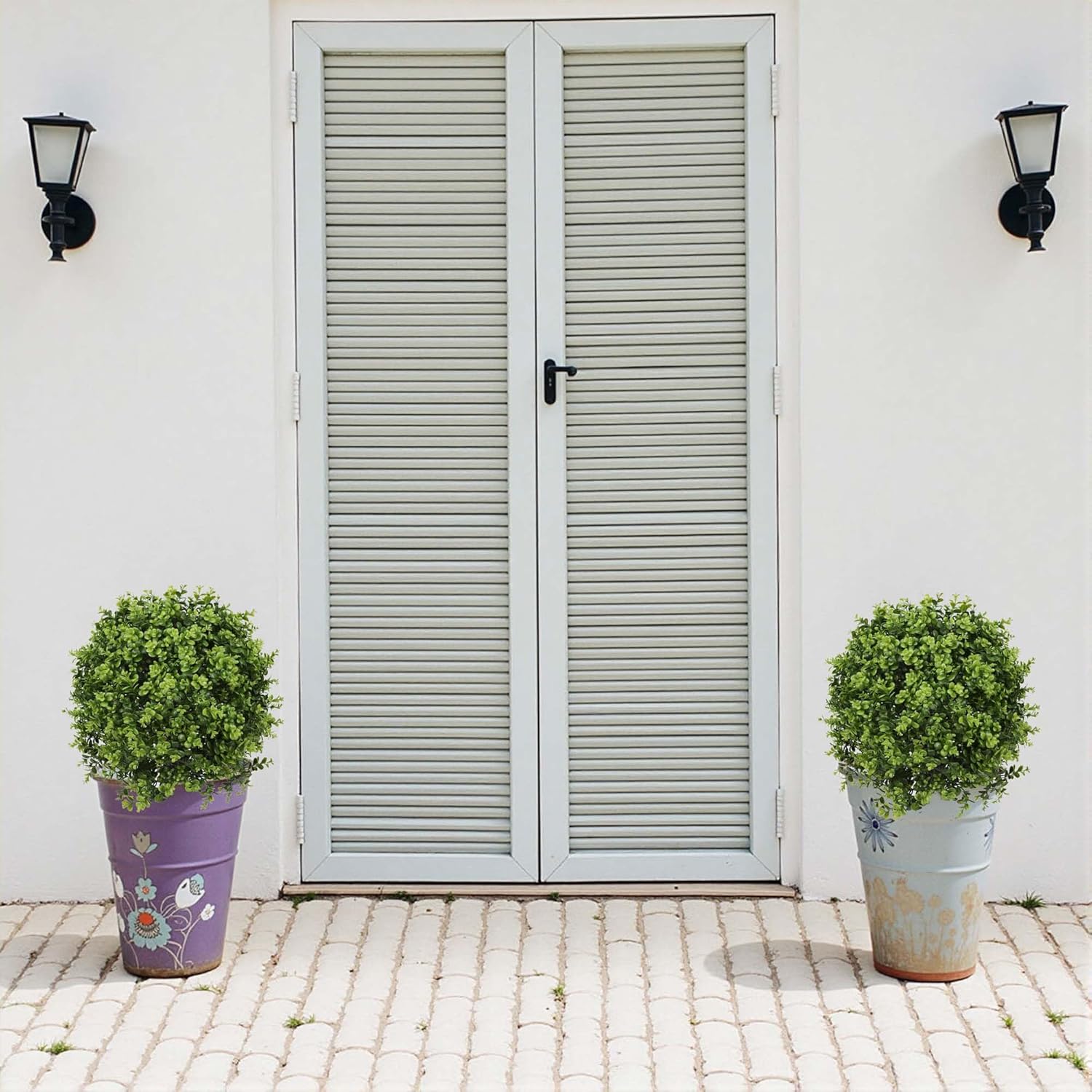 22 Inch Artificial Boxwood Topiary Tree 2 Pack