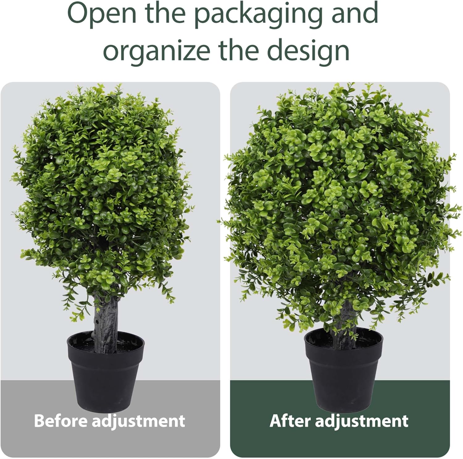 22 Inch Artificial Boxwood Topiary Tree 2 Pack