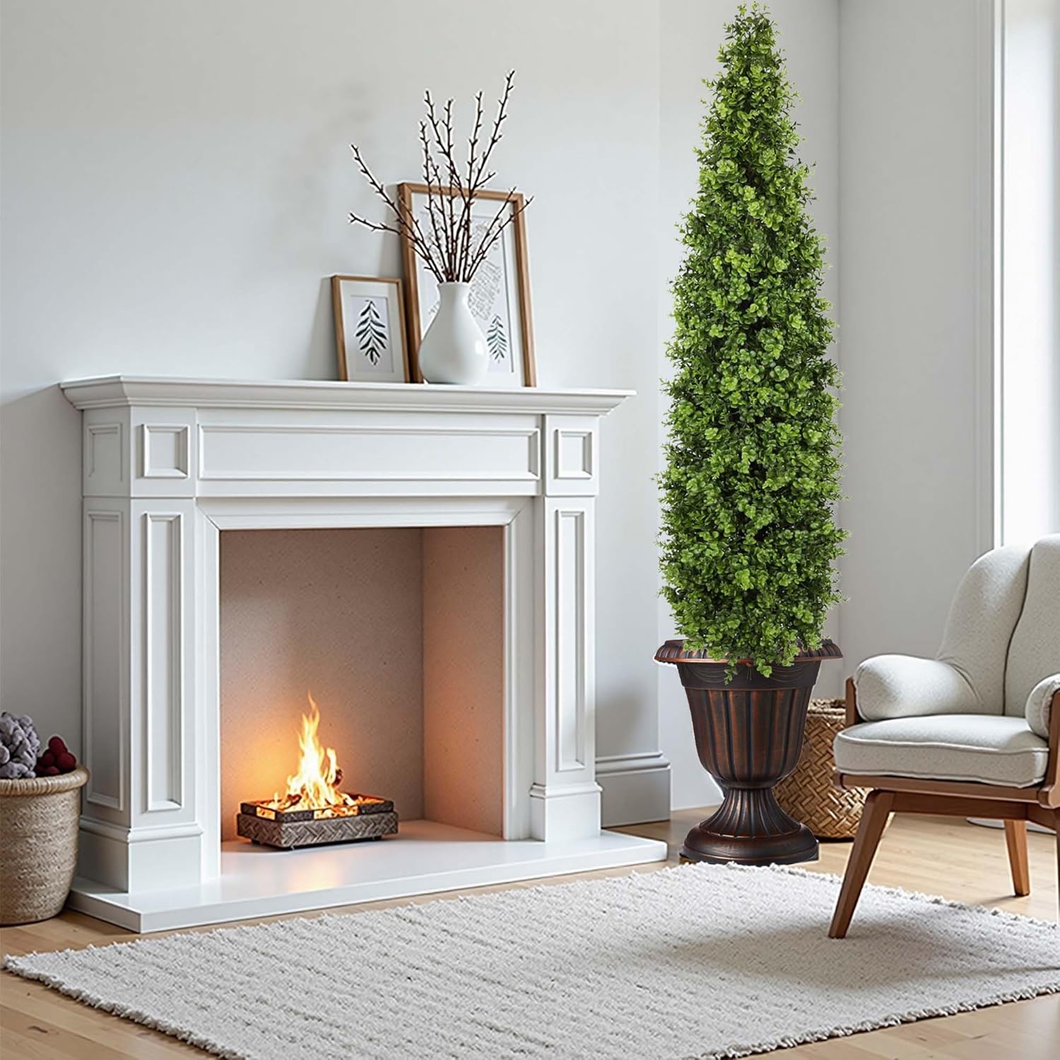 5FT Artificial Boxwood Topiary Tree 2 Pack for Home Office Garden