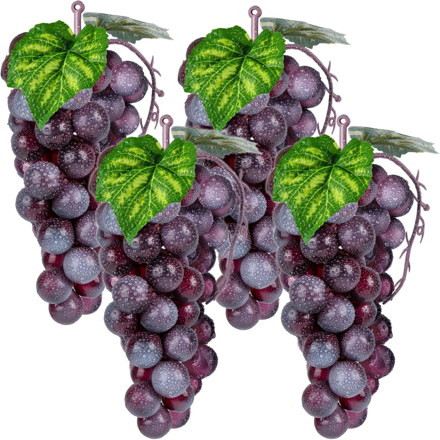 CLESDF 4 Bunches Purple Artificial Grapes Decor