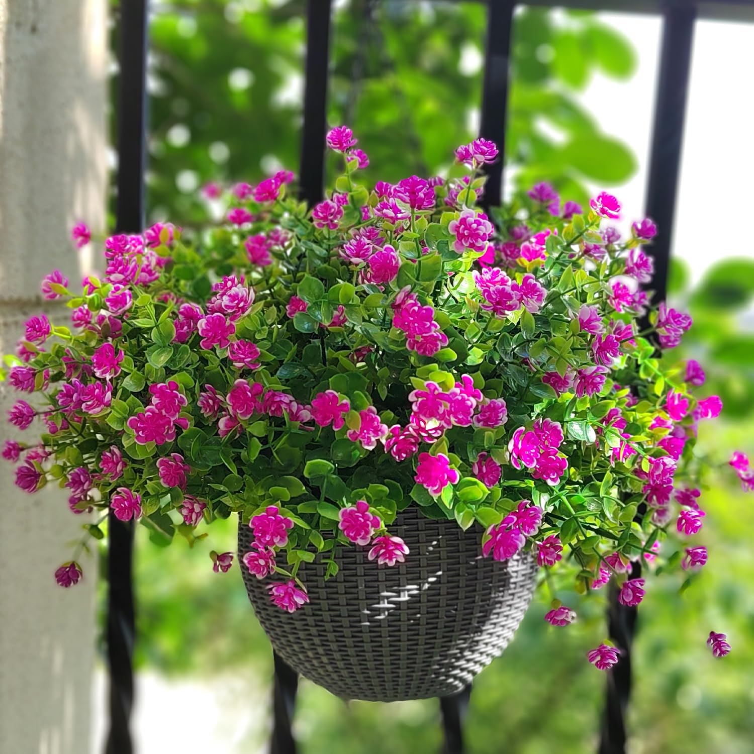 12 Bundles Artificial Flowers for Outdoor Use Magenta